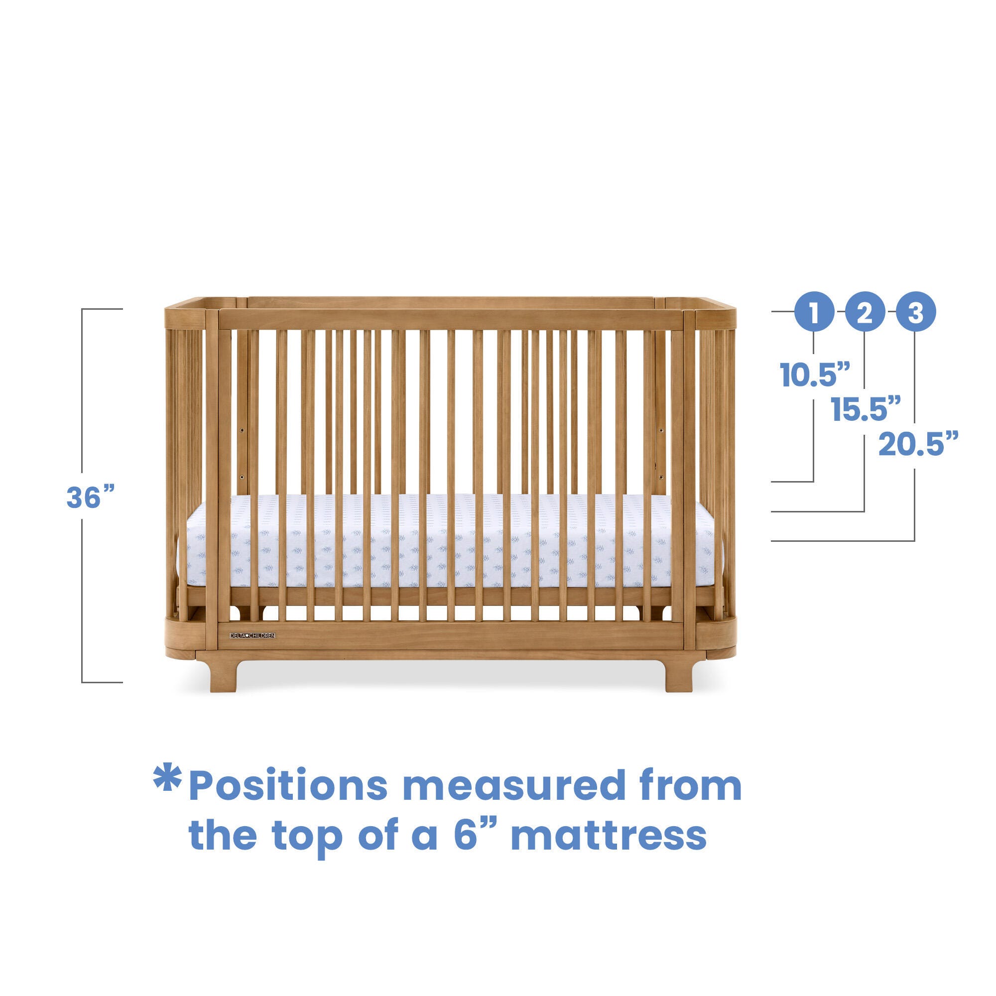 Delta Children Nest 4-in-1 Convertible Crib, Acorn, large