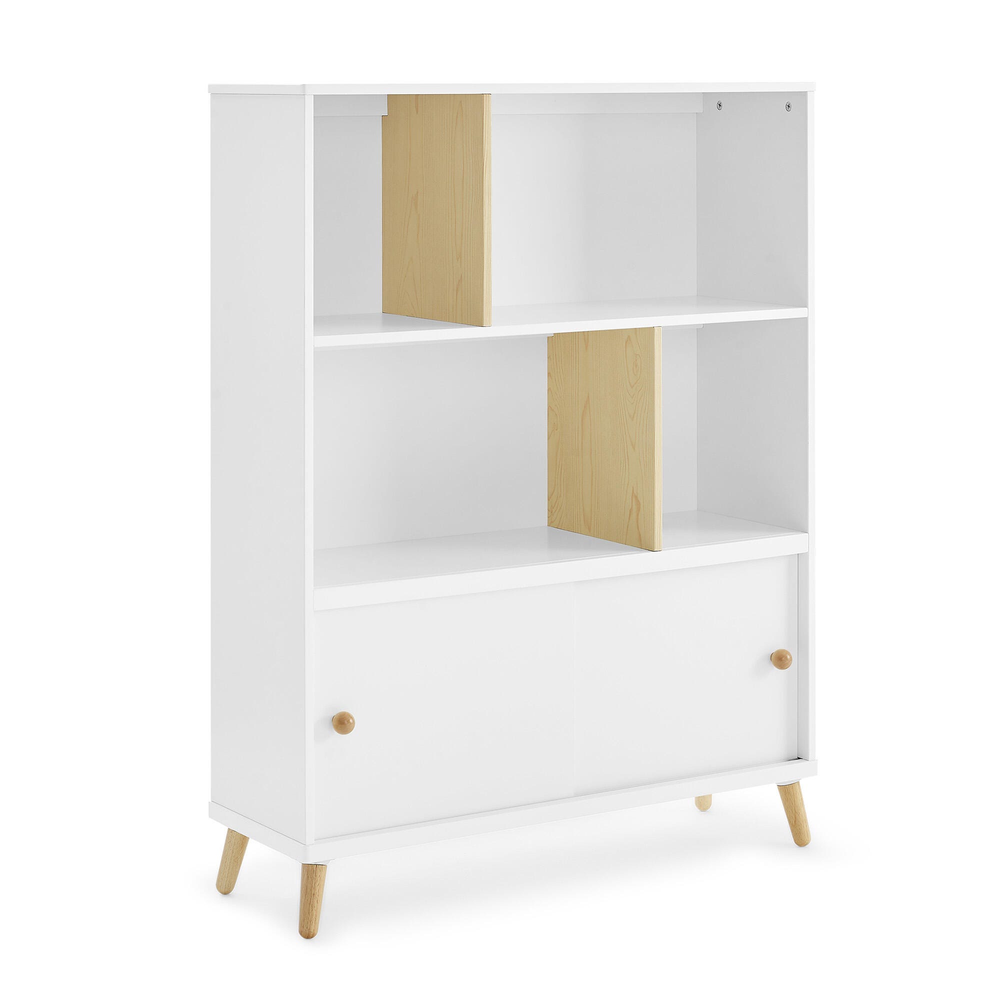Delta Children Essex Bookcase, Bianca White/Natural, large