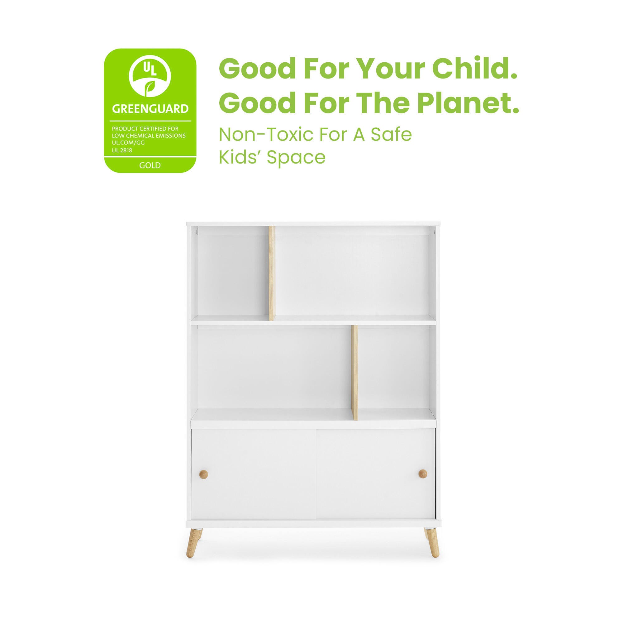Delta Children Essex Bookcase, Bianca White/Natural, large