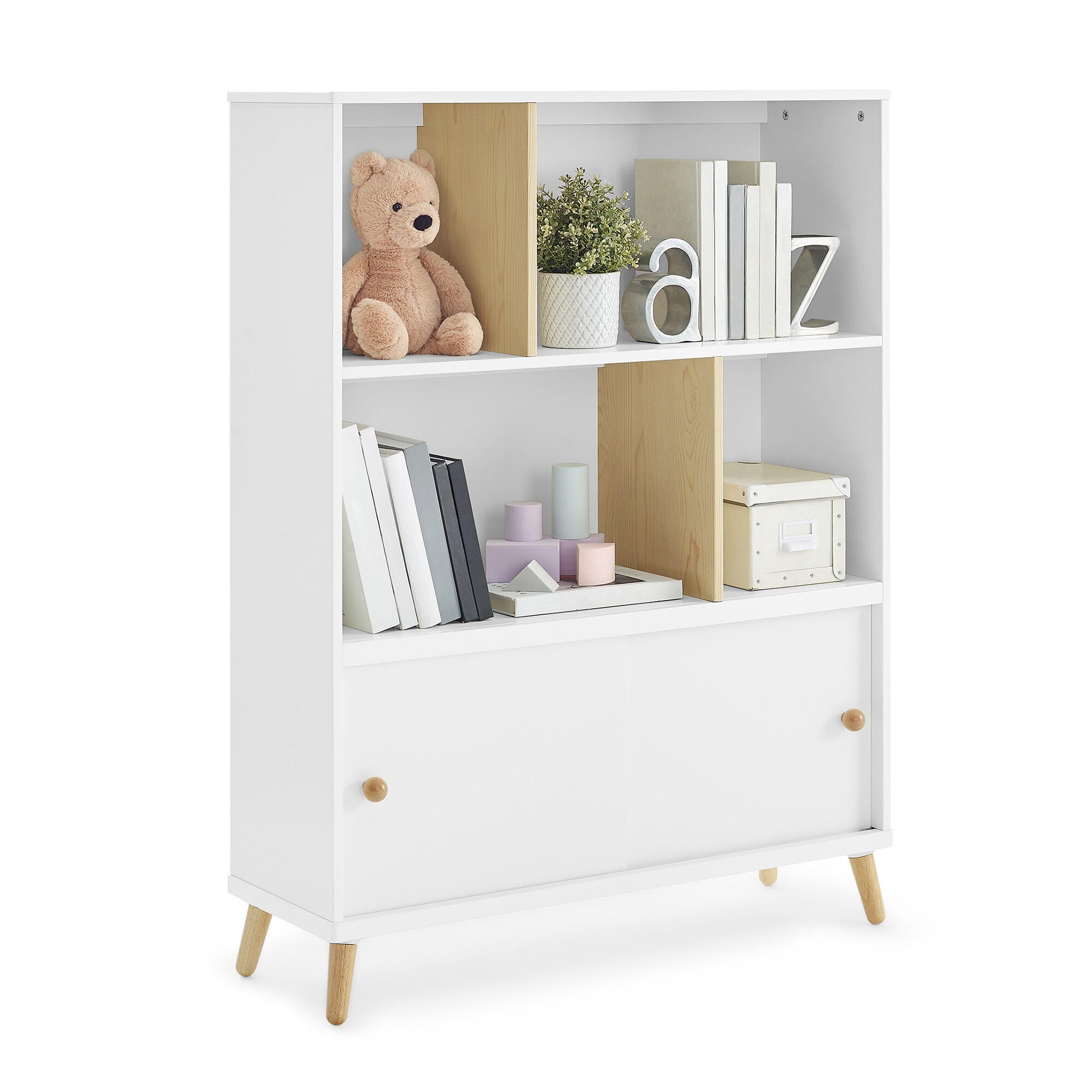 Delta Children Essex Bookcase, Bianca White/Natural, large