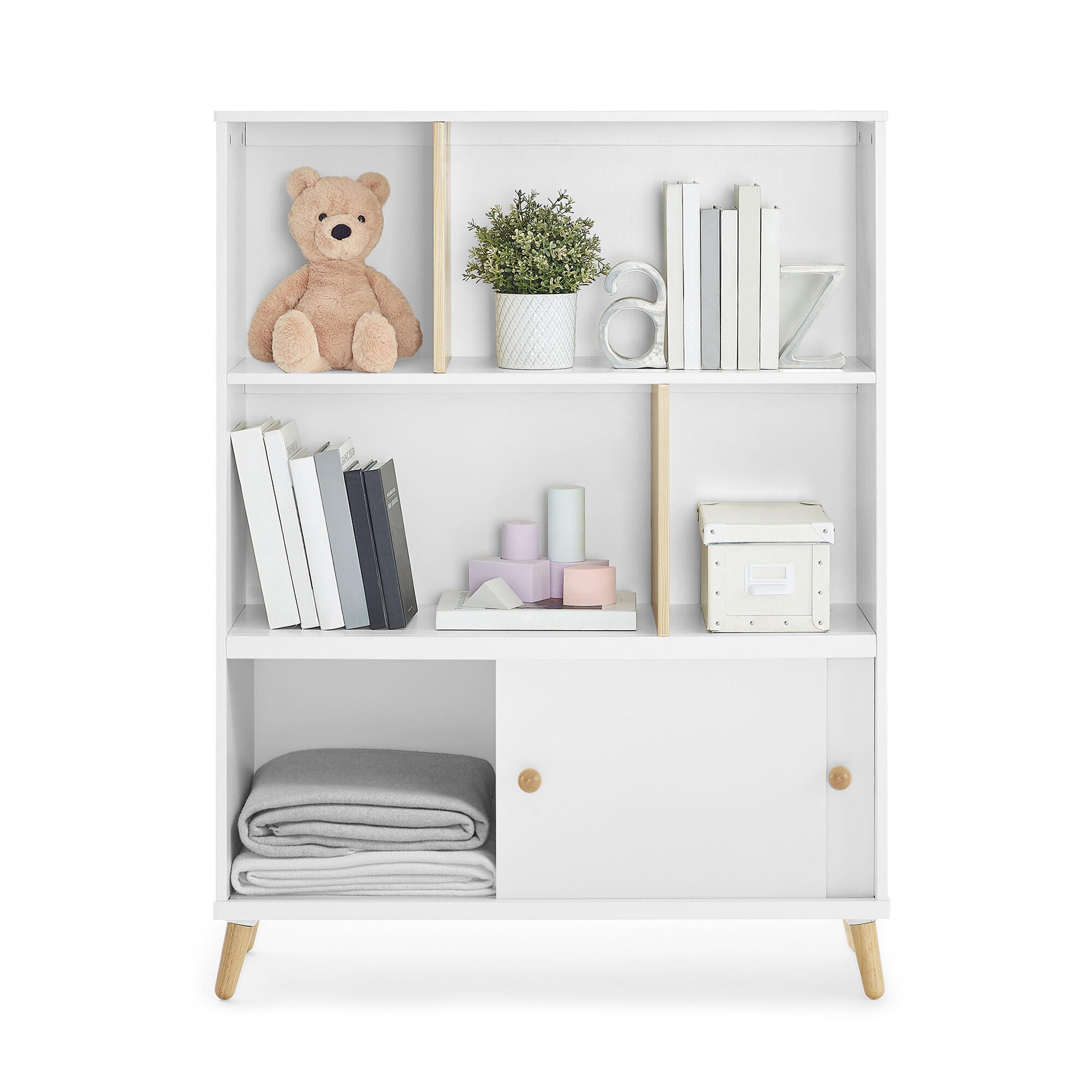 Delta Children Essex Bookcase, Bianca White/Natural, large