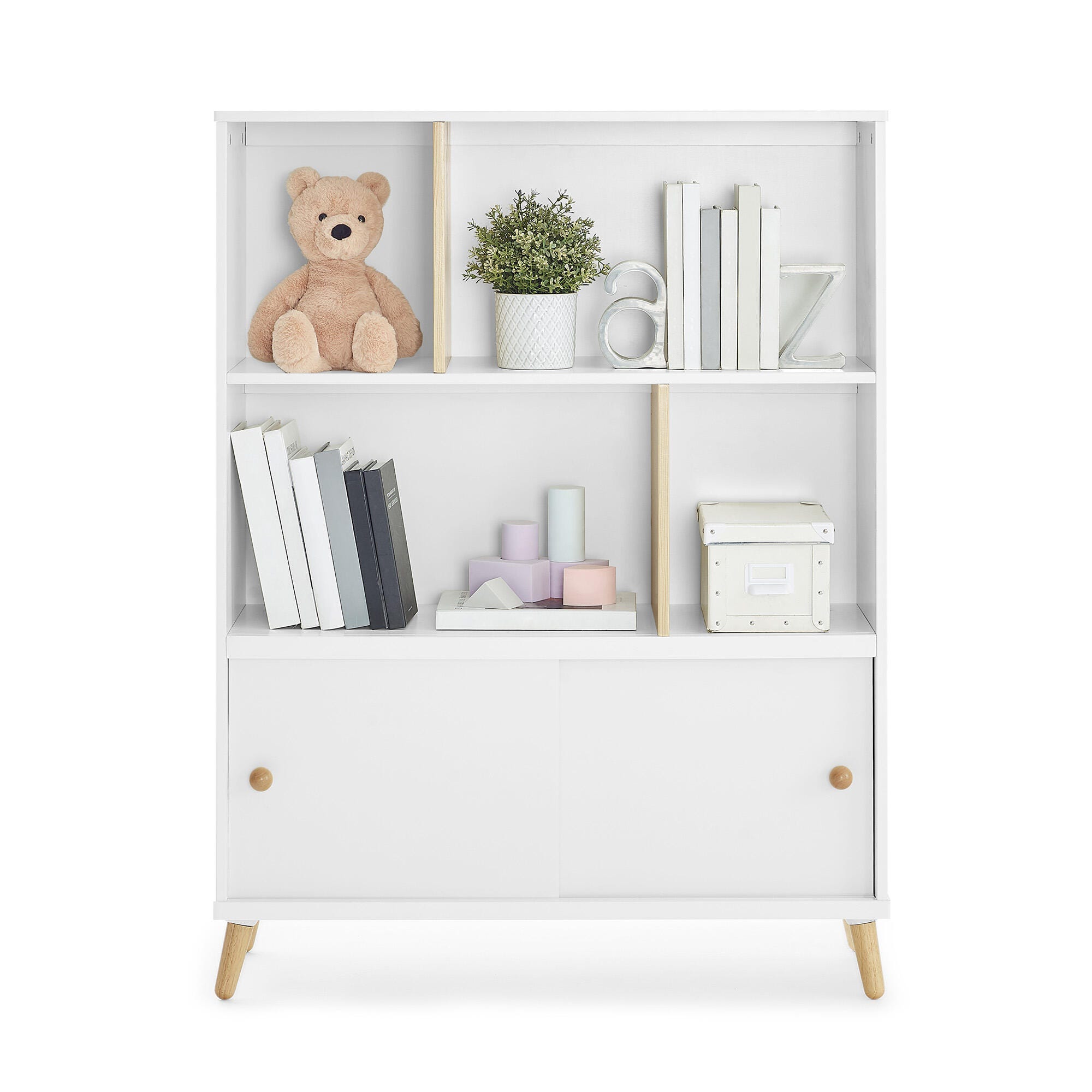 Delta Children Essex Bookcase, Bianca White/Natural, large