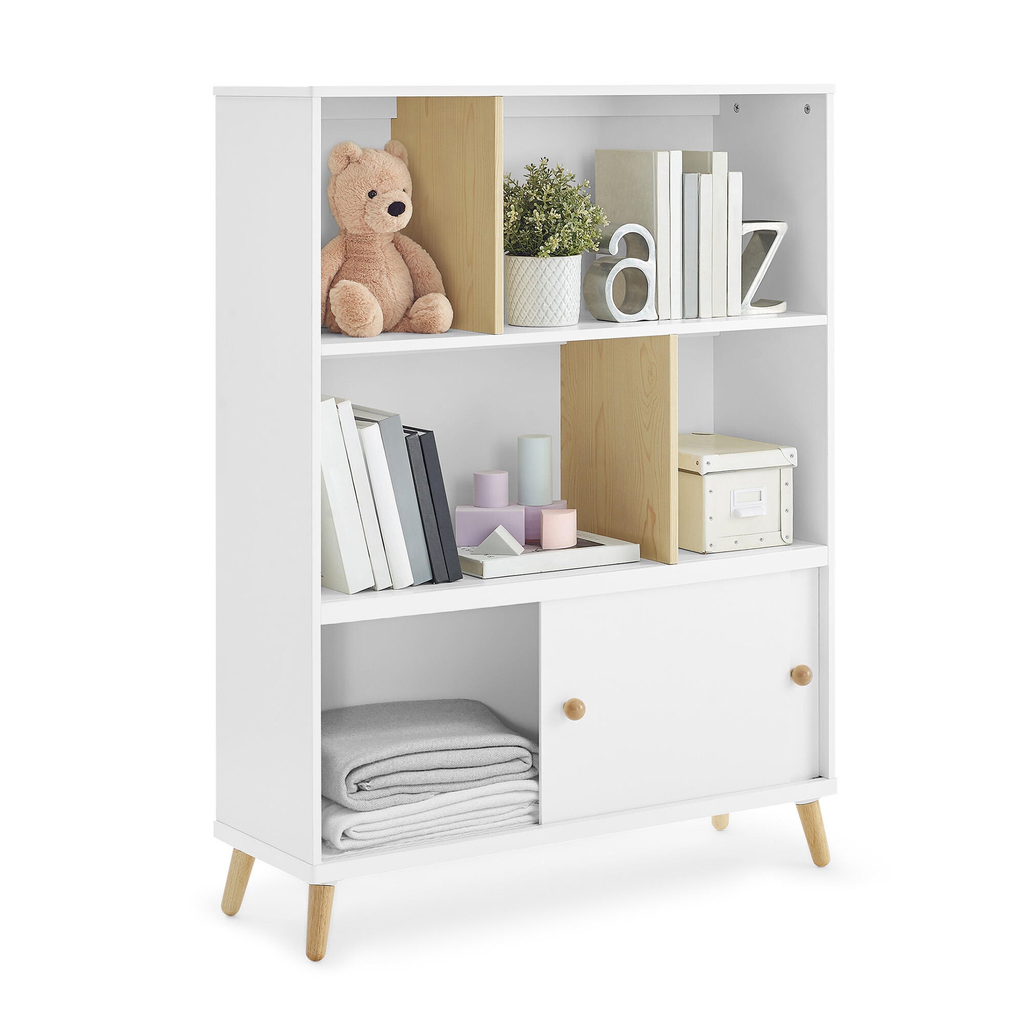 Delta Children Essex Bookcase, Bianca White/Natural, large