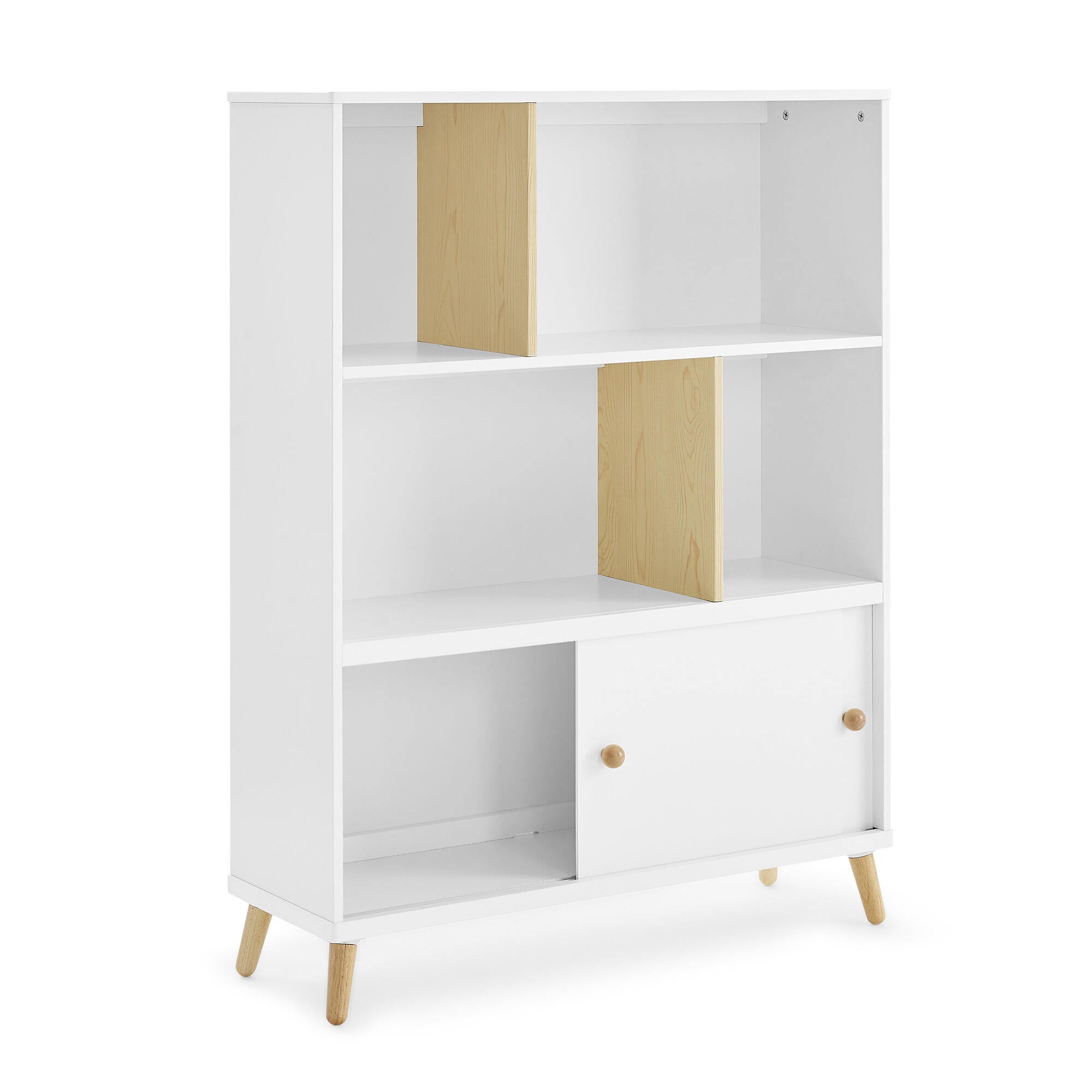 Delta Children Essex Bookcase, Bianca White/Natural, large