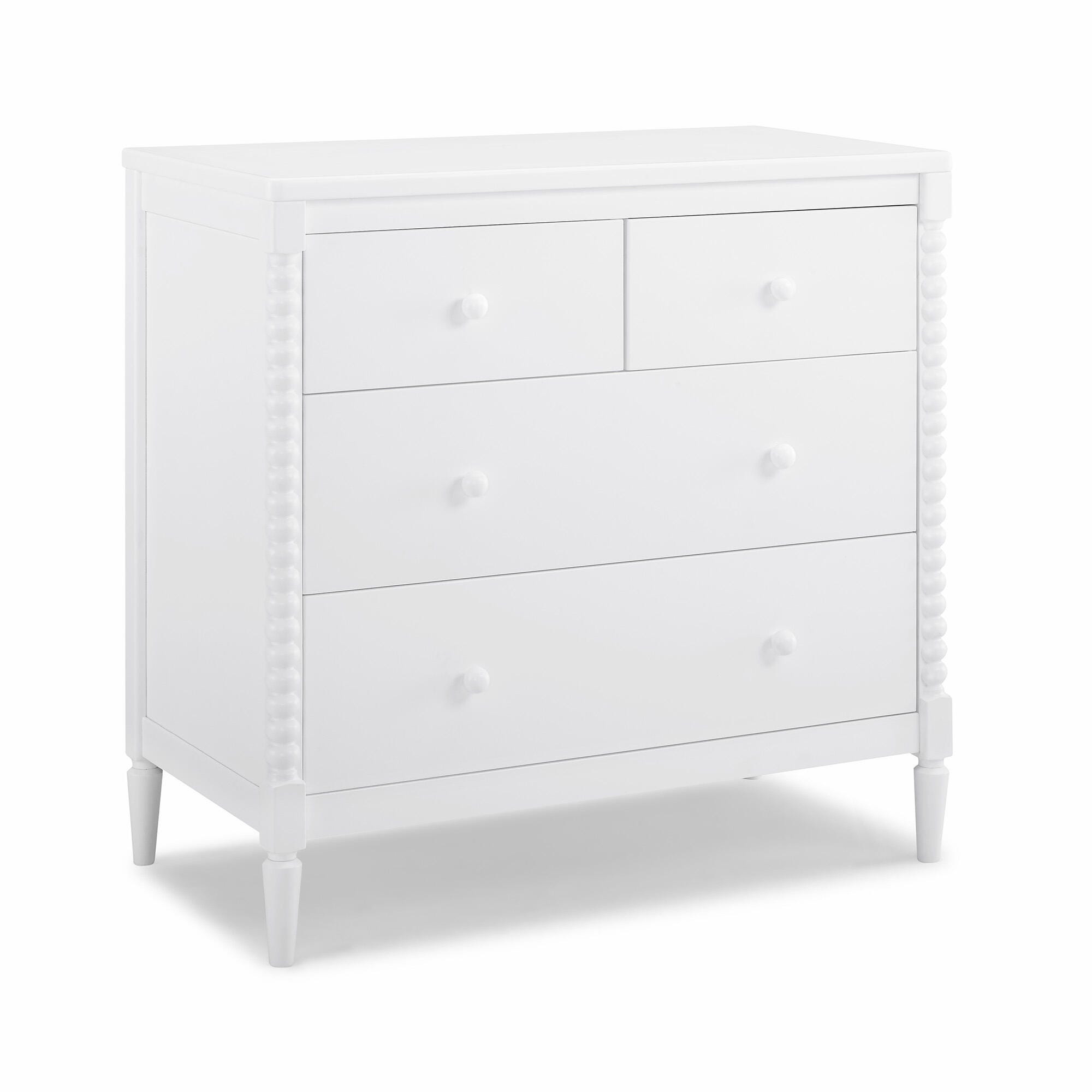 Delta Children Saint 4 Drawer Dresser with Changing Top, Bianca White, large