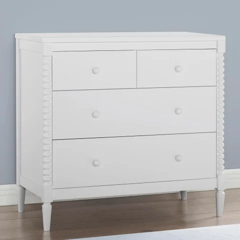 Delta Children Saint 4 Drawer Dresser with Changing Top, Bianca White Delta Children Saint 4 Drawer Dresser with Changing Top, Bianca White