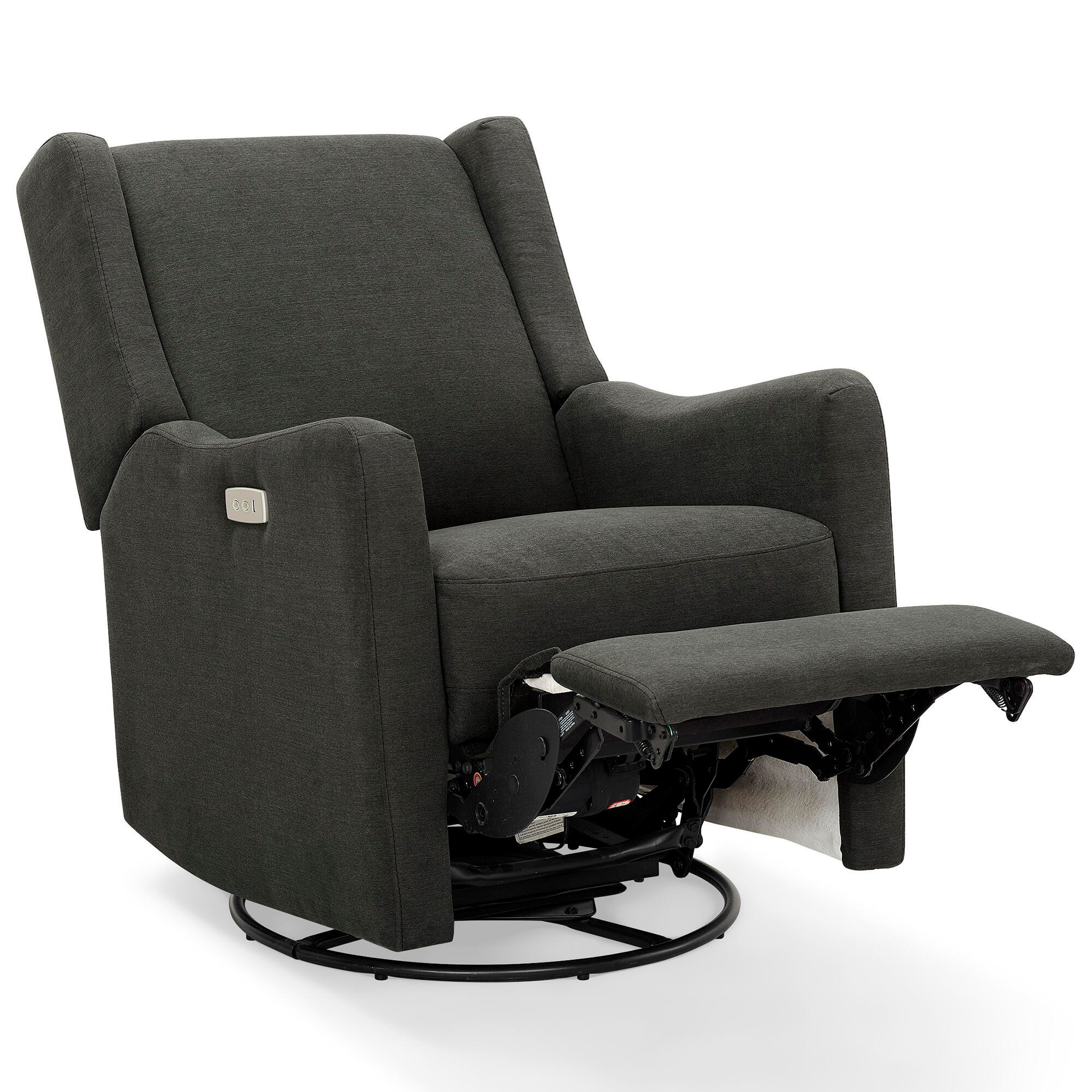 Delta Children Mercer Electronic Power Recliner and Swivel Glider, Dark Gray, large