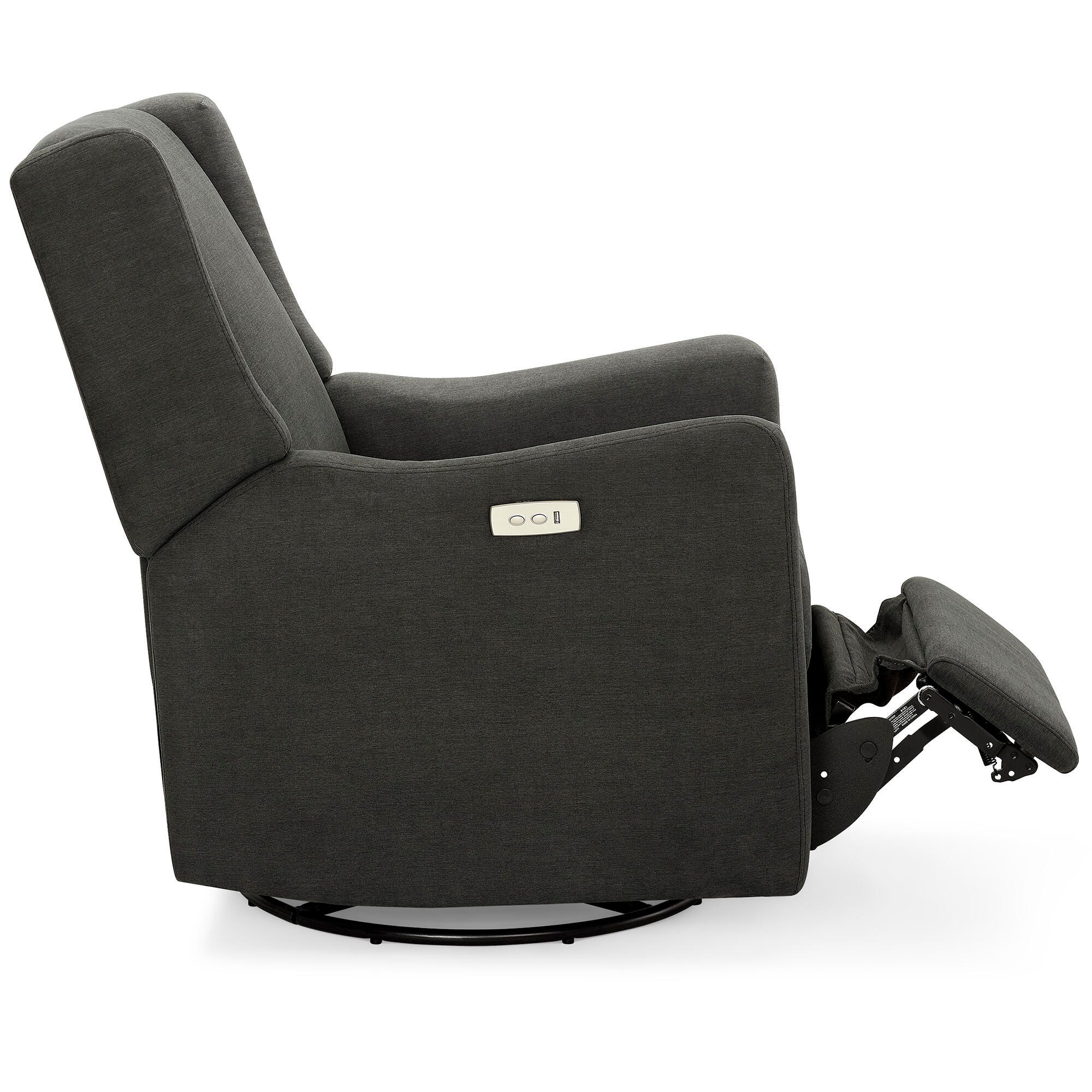 Delta Children Mercer Electronic Power Recliner and Swivel Glider, Dark Gray, large