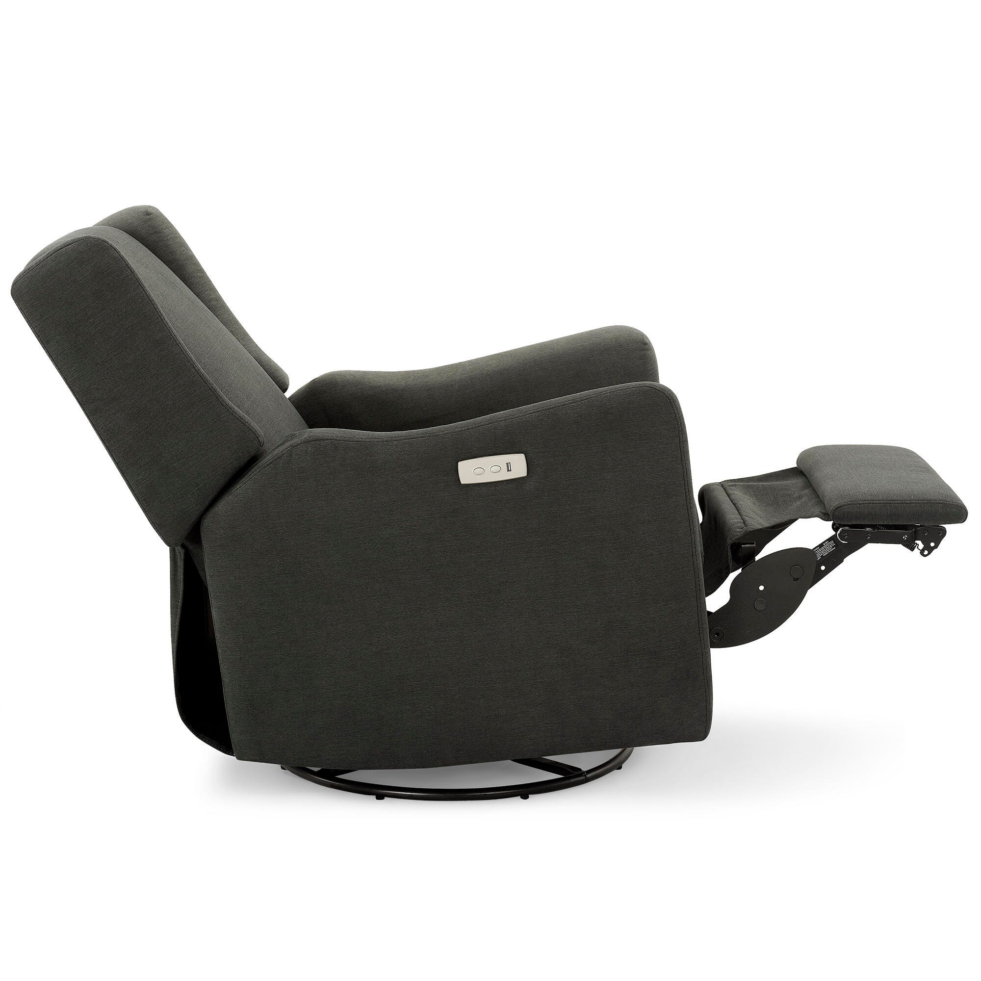 Delta Children Mercer Electronic Power Recliner and Swivel Glider, Dark Gray, large