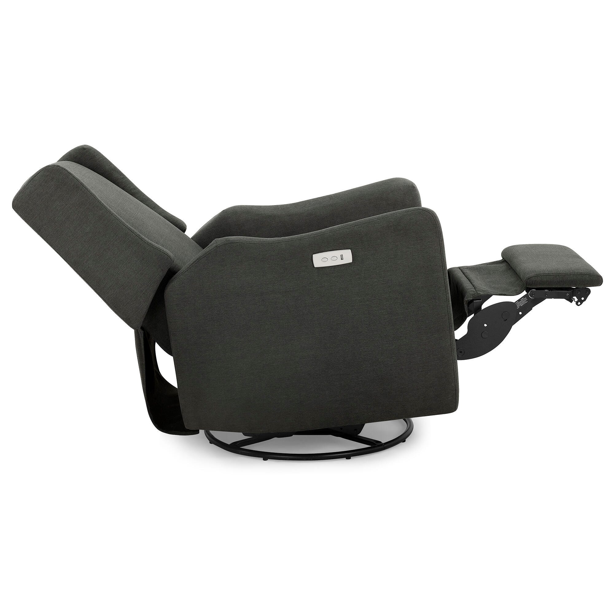 Delta Children Mercer Electronic Power Recliner and Swivel Glider, Dark Gray, large