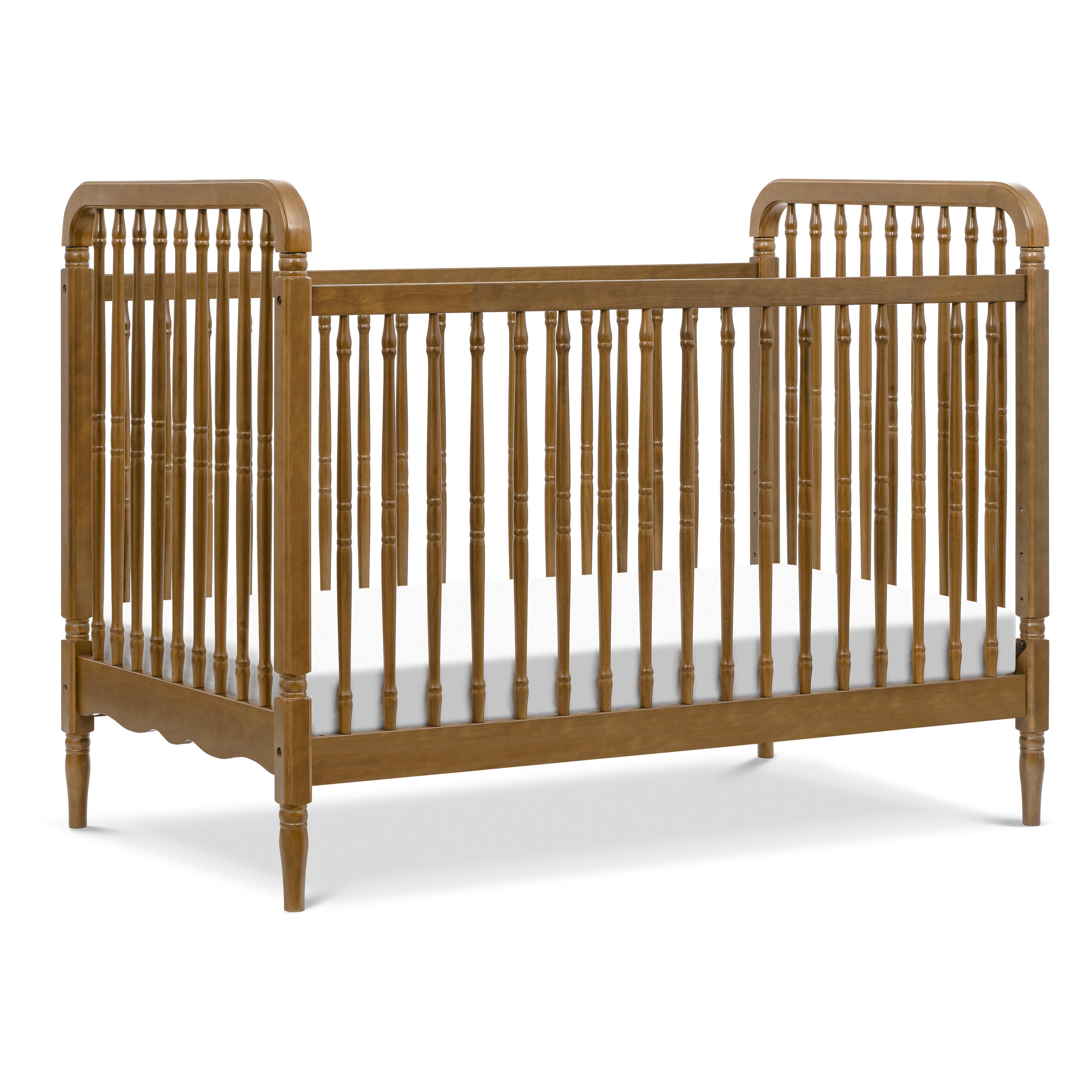 Namesake Liberty 3-in-1 Convertible Spindle Crib with Toddler Bed Conversion Kit, Natural Walnut, large