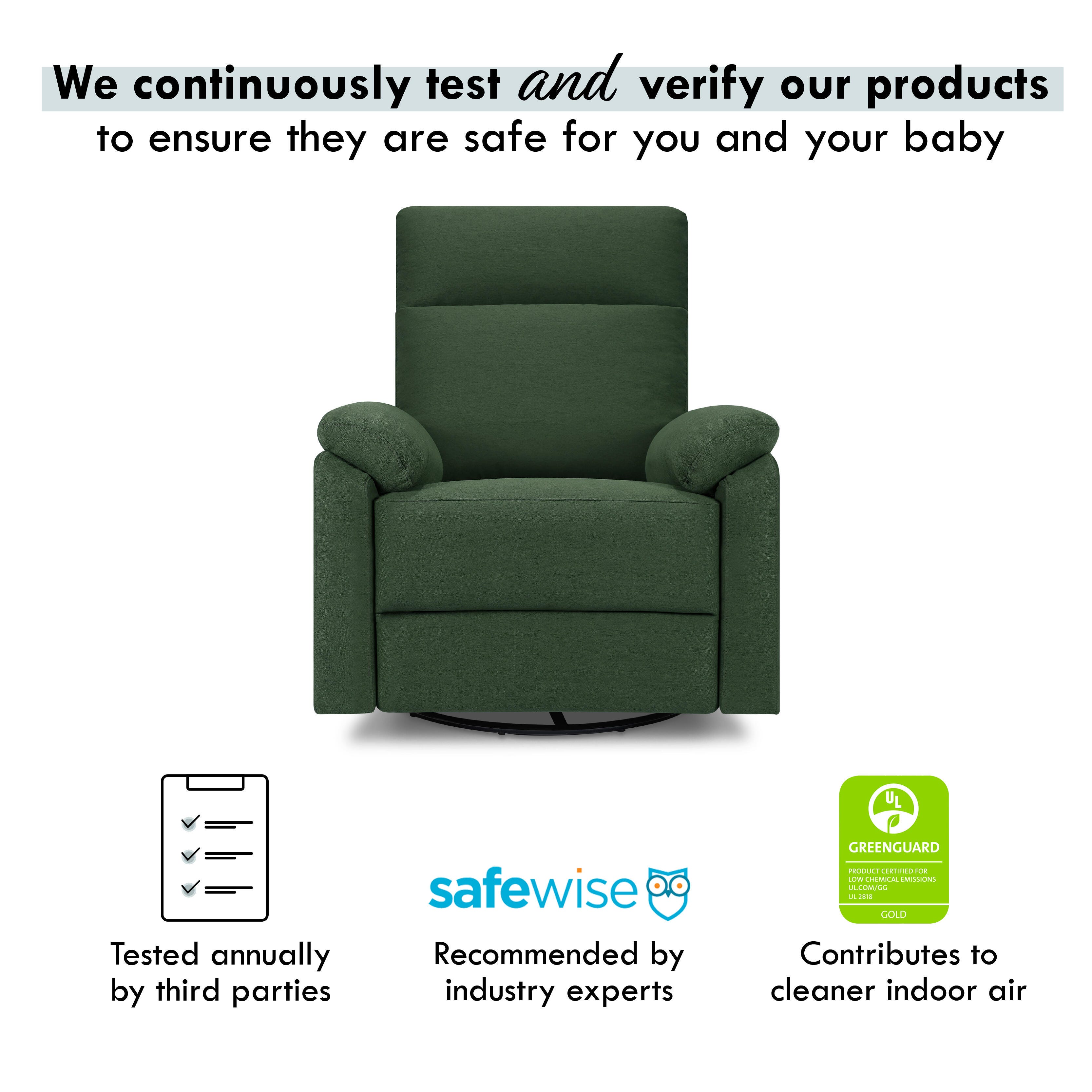 DaVinci Suzy Recliner and Swivel Glider, Pine Green, large