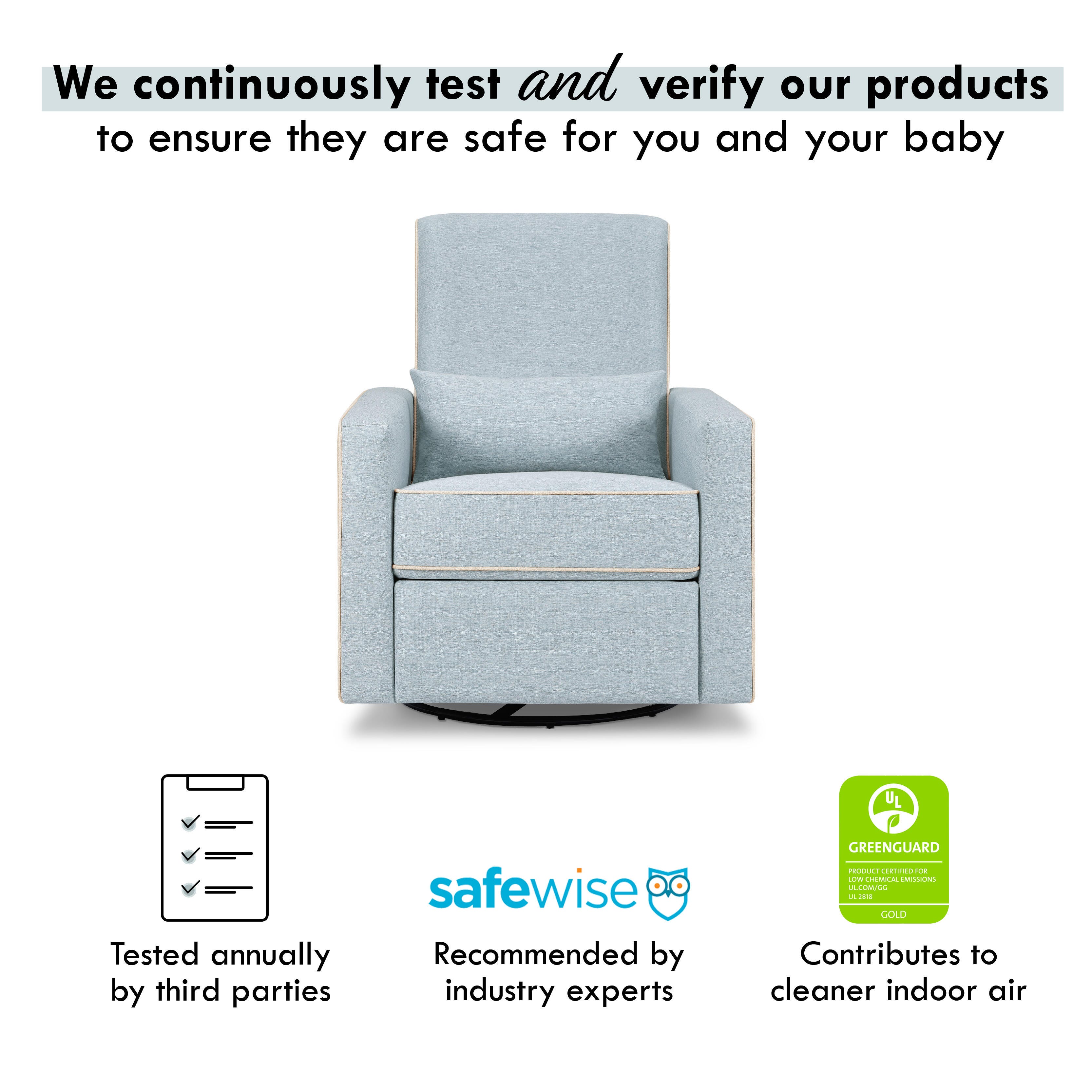 DaVinci Piper Recliner and Swivel Glider, Heathered Blue, large