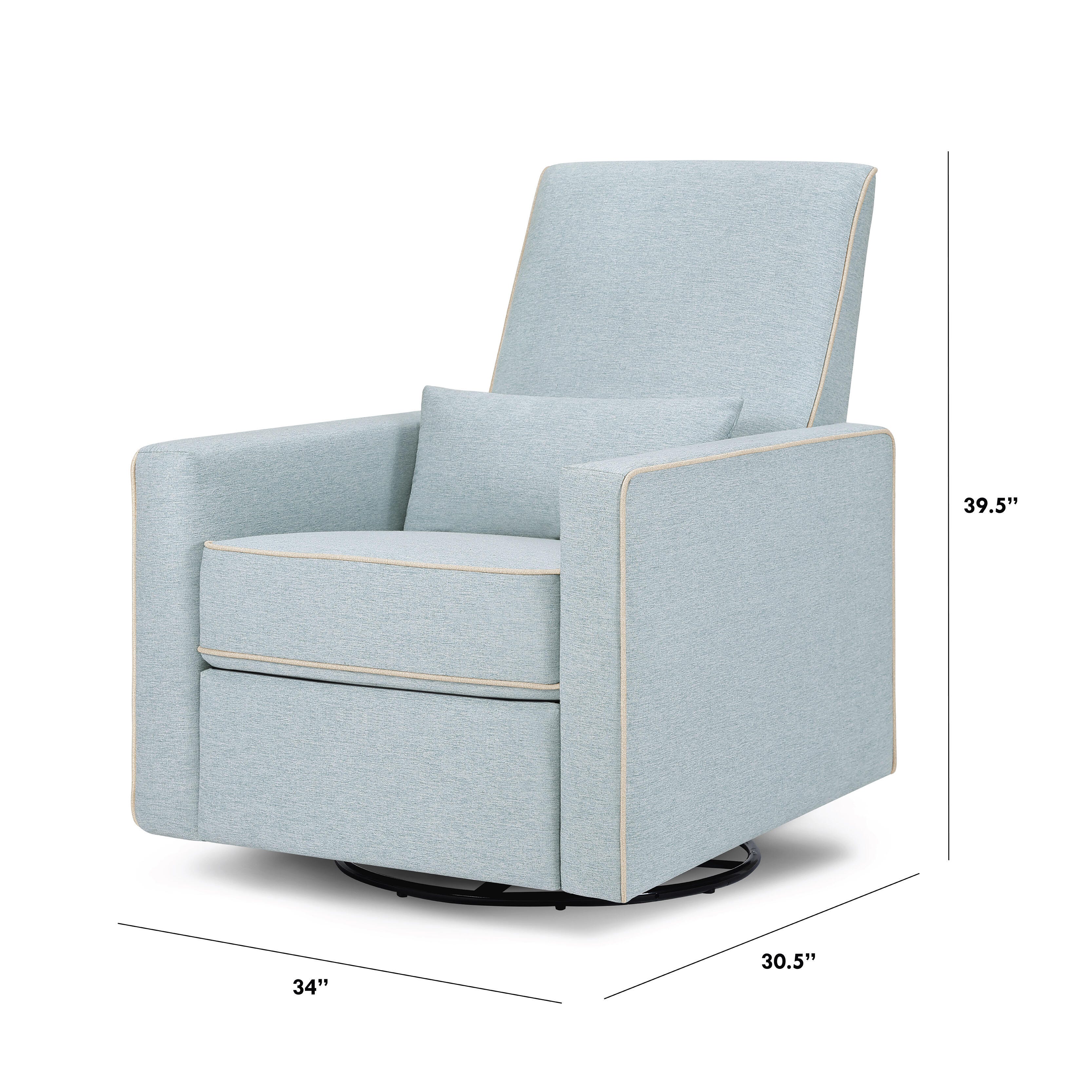 DaVinci Piper Recliner and Swivel Glider, Heathered Blue, large