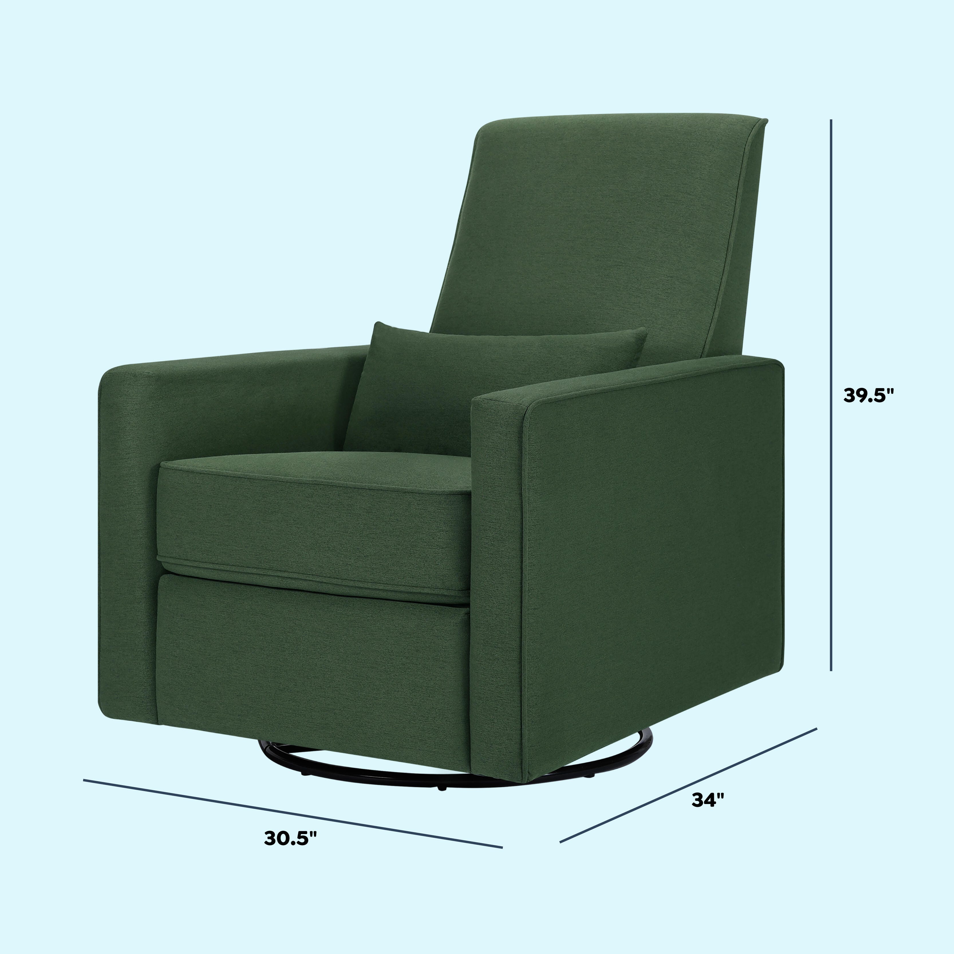 DaVinci Piper Recliner and Swivel Glider, Pine Green, large