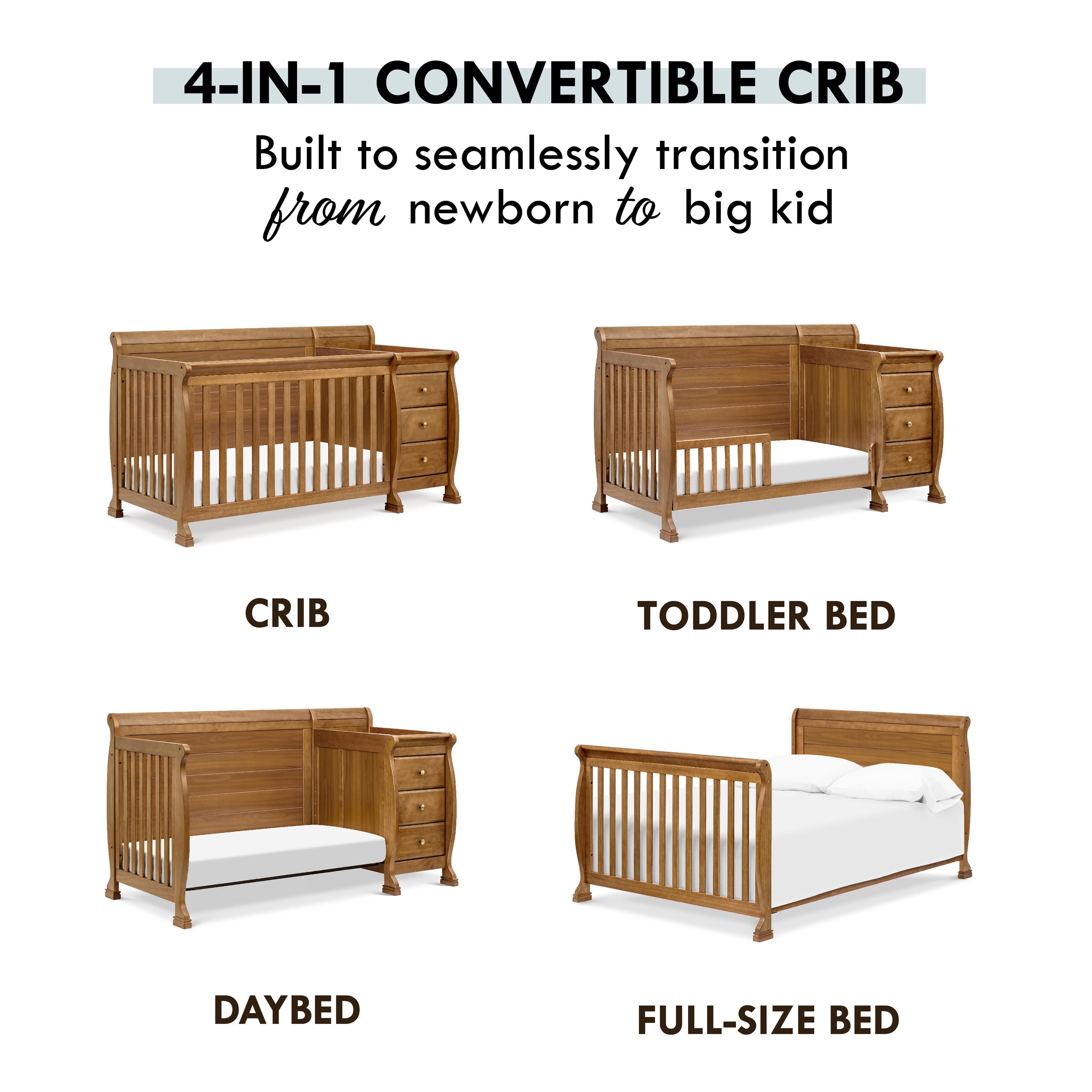 DaVinci Kalani 4-in-1 Crib and Changer Combo, , large