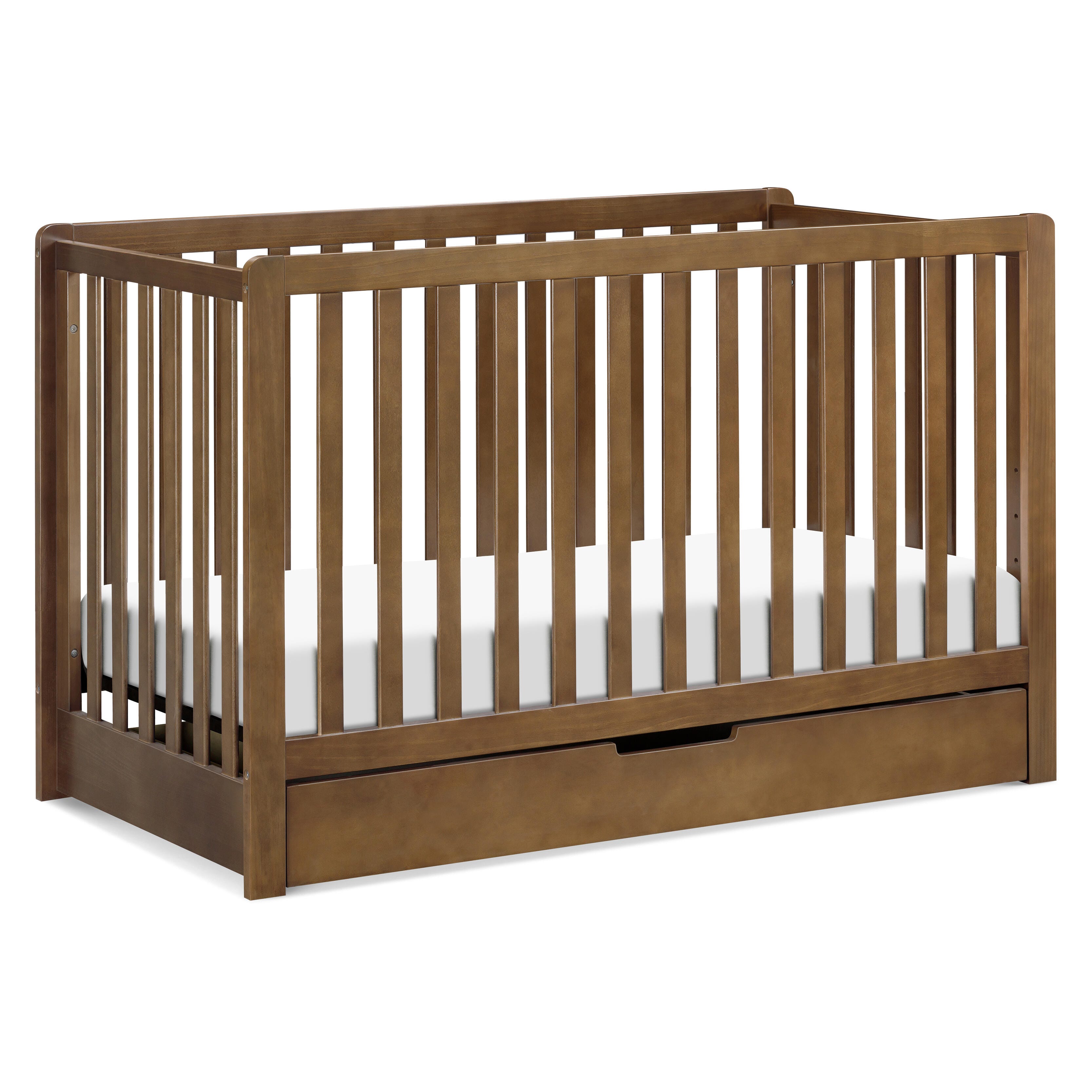 Carter's Colby 4-in-1 Convertible Crib with Trundle Drawer, Walnut, large