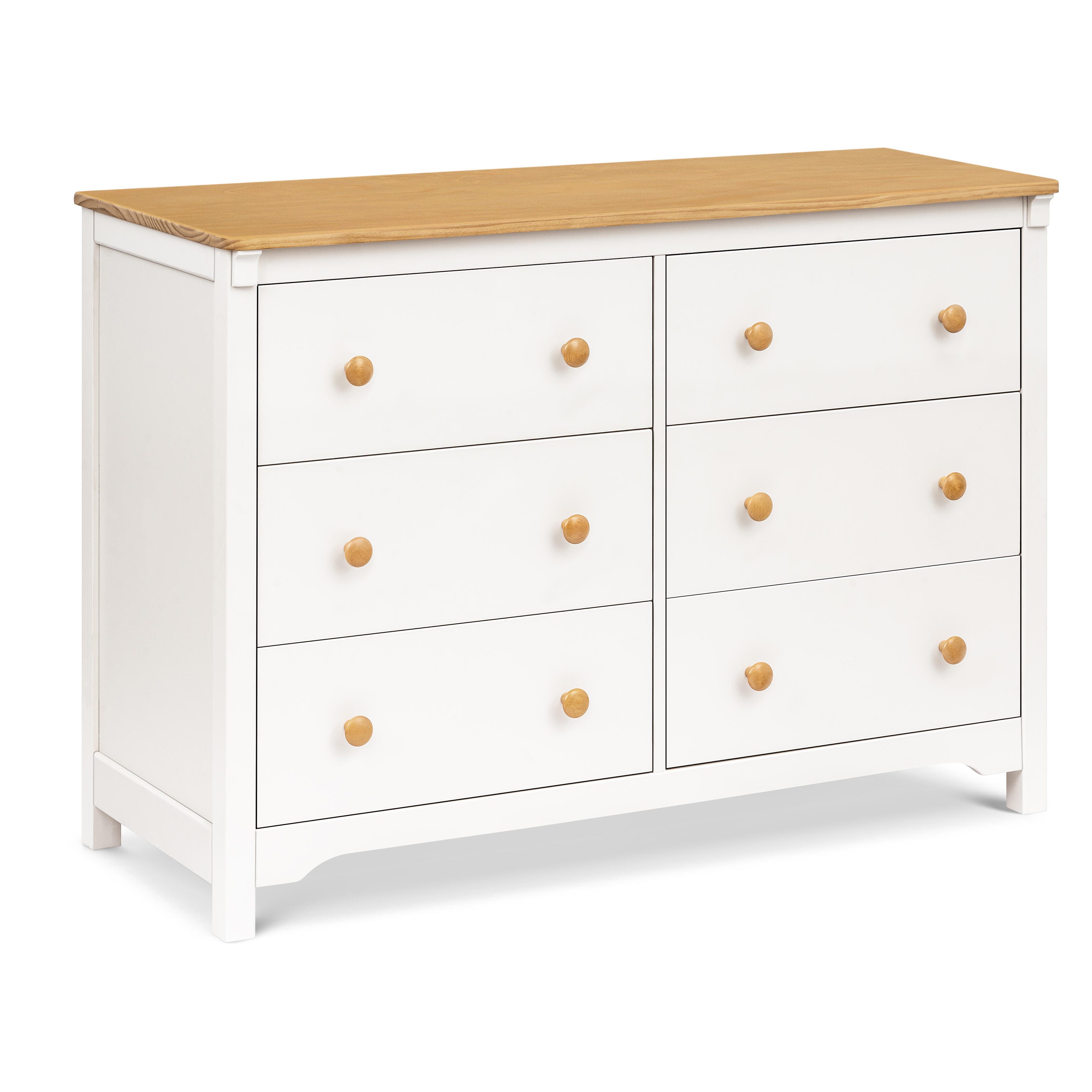 DaVinci Shea 6-Drawer Dresser, Warm White/Honey, large