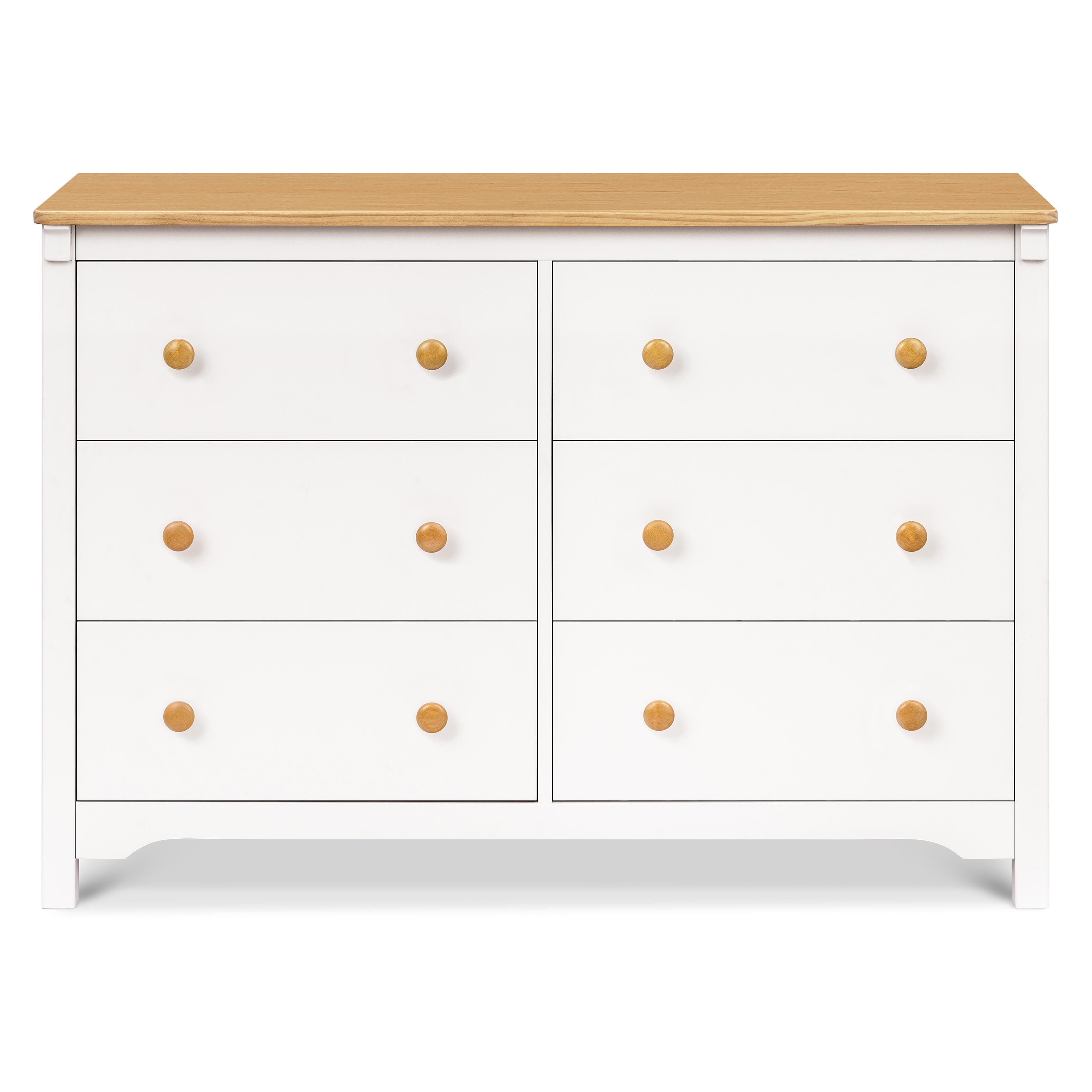 DaVinci Shea 6-Drawer Dresser, Warm White/Honey, large