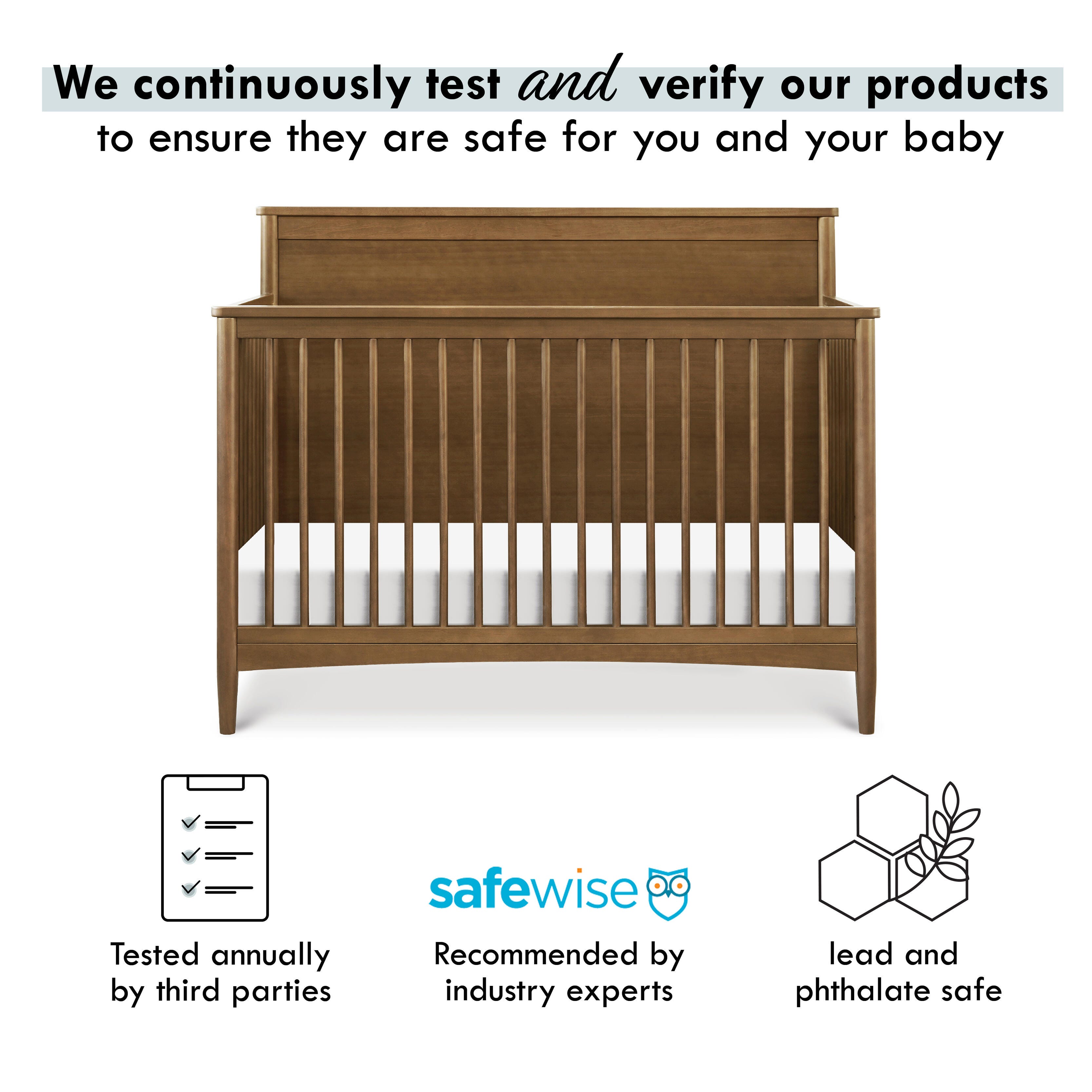 DaVinci Frem 4-in-1 Convertible Crib, Walnut, large
