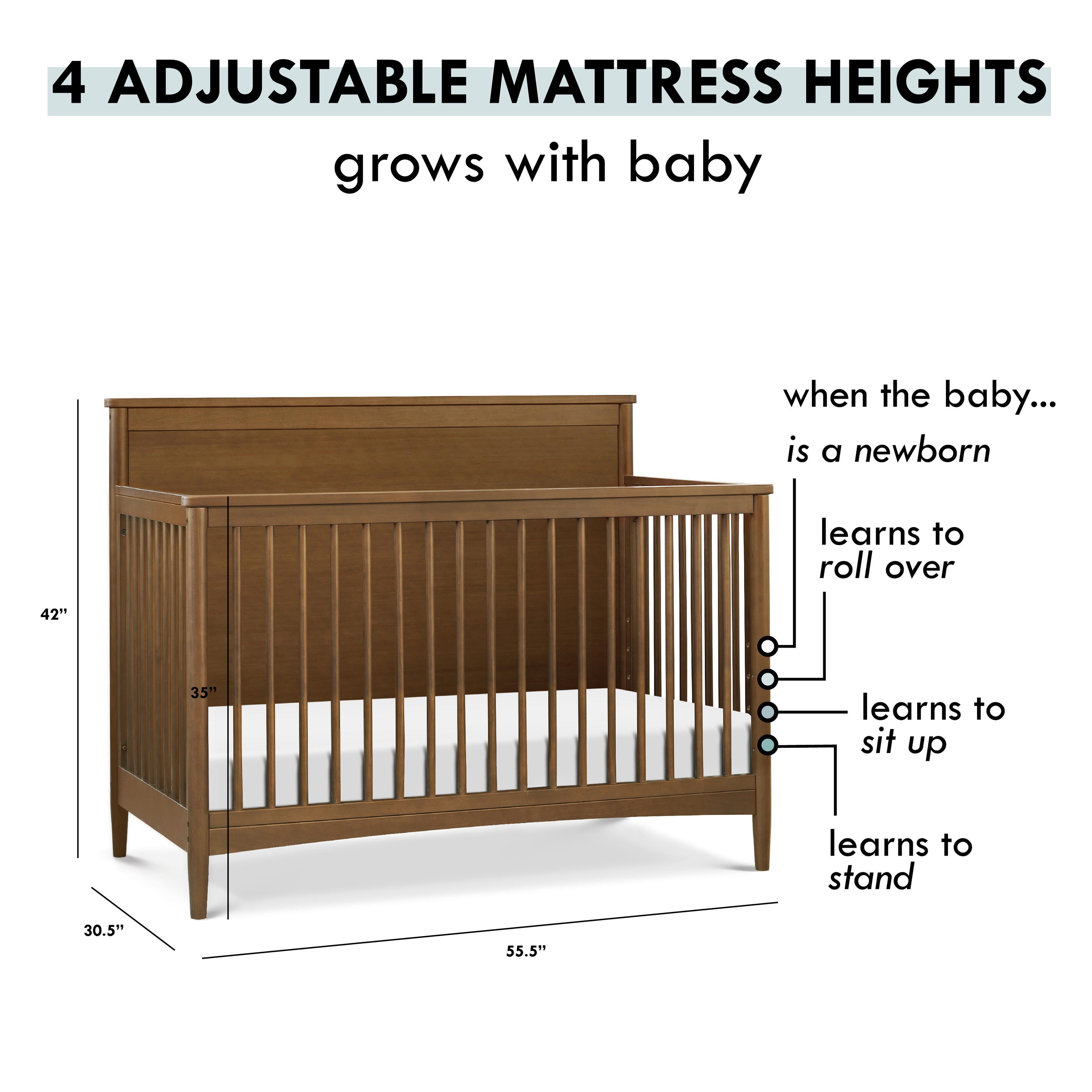 DaVinci Frem 4-in-1 Convertible Crib, Walnut, large