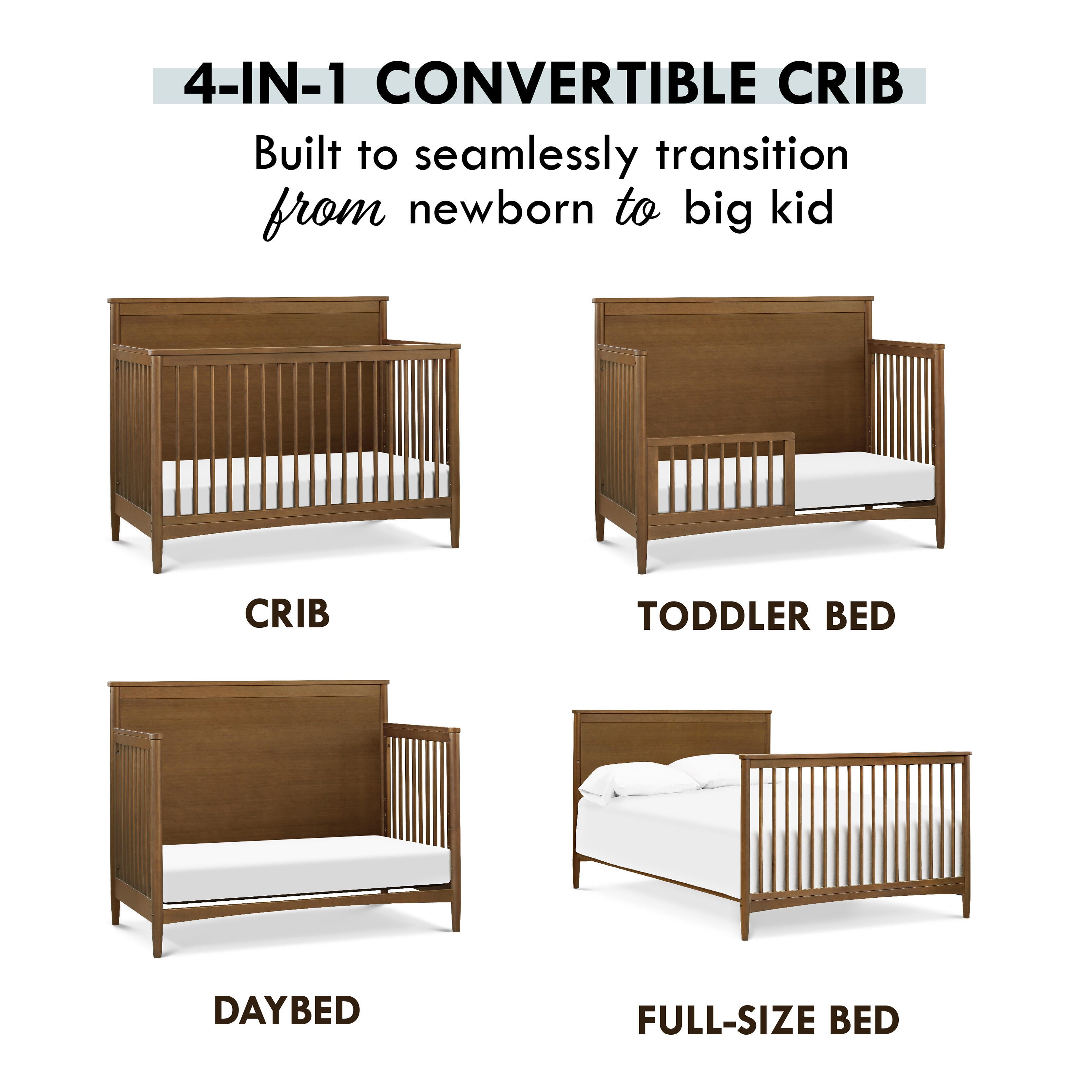 DaVinci Frem 4-in-1 Convertible Crib, Walnut, large