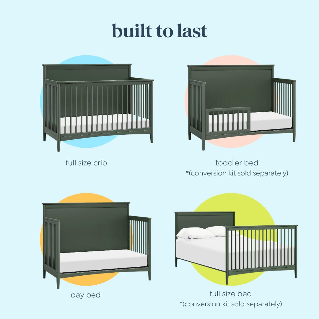 DaVinci Frem 4-in-1 Convertible Crib, Forest Green, large