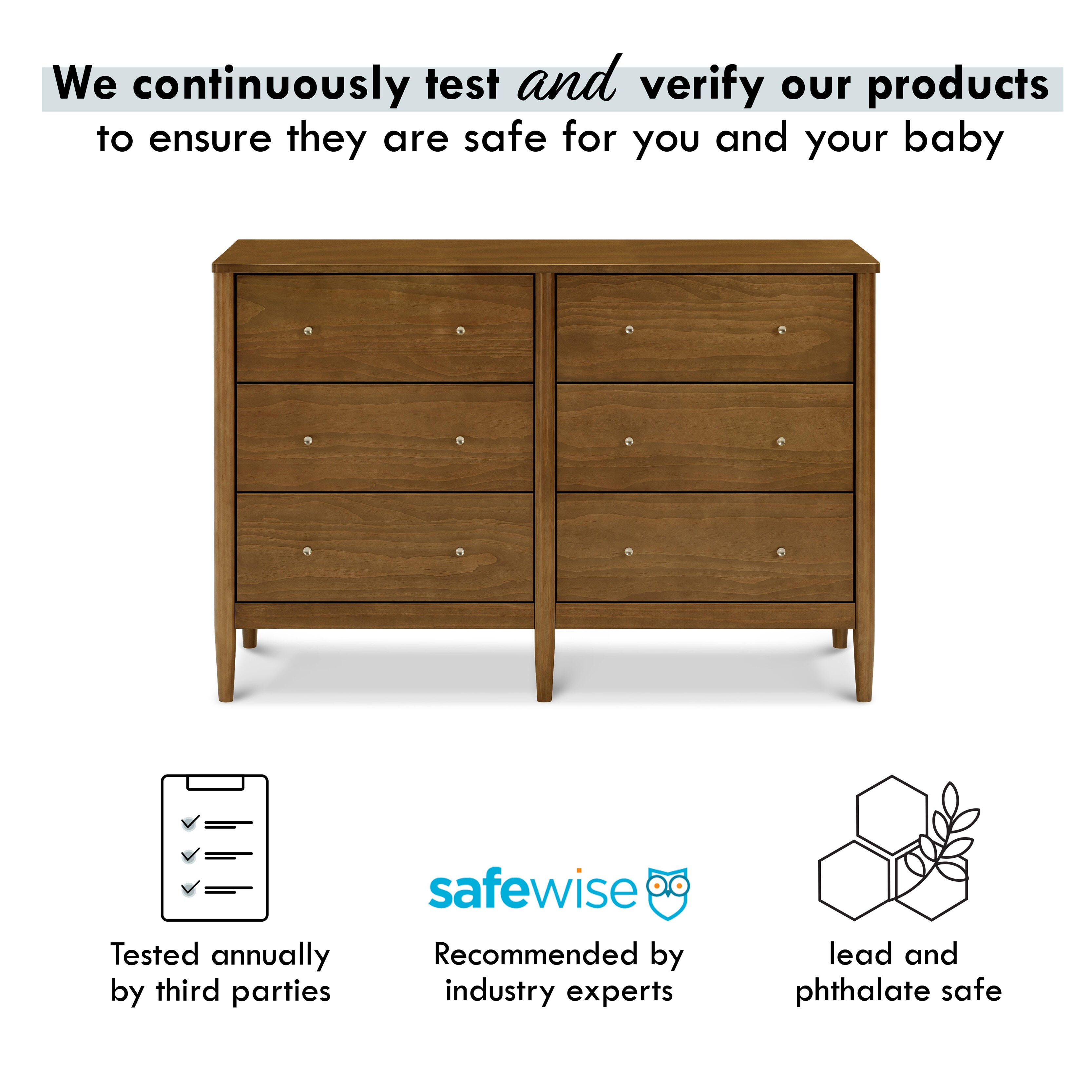 DaVinci Frem 6-Drawer Dresser, Walnut, large