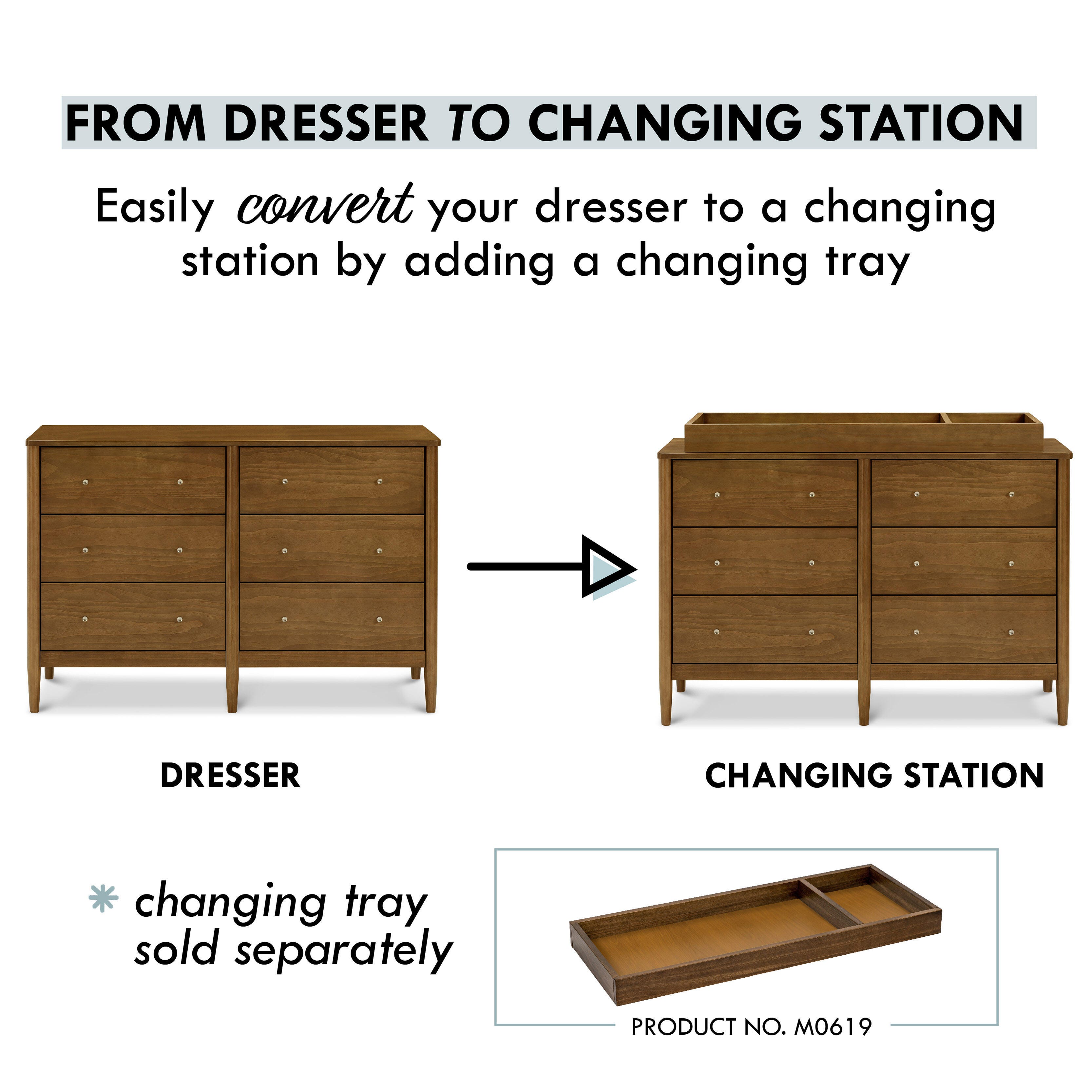 DaVinci Frem 6-Drawer Dresser, Walnut, large