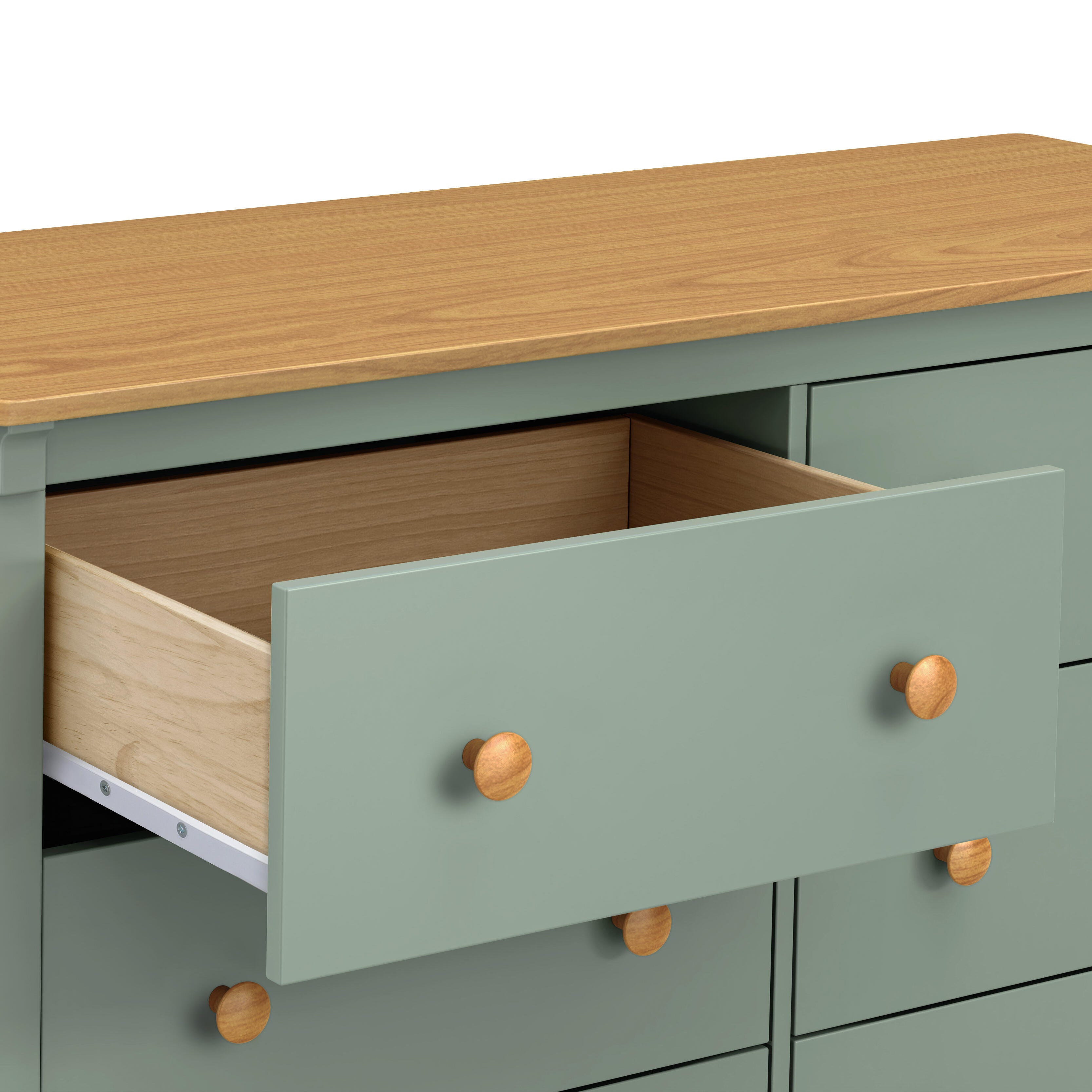DaVinci Shea 6-Drawer Dresser, Light Sage/Honey, large