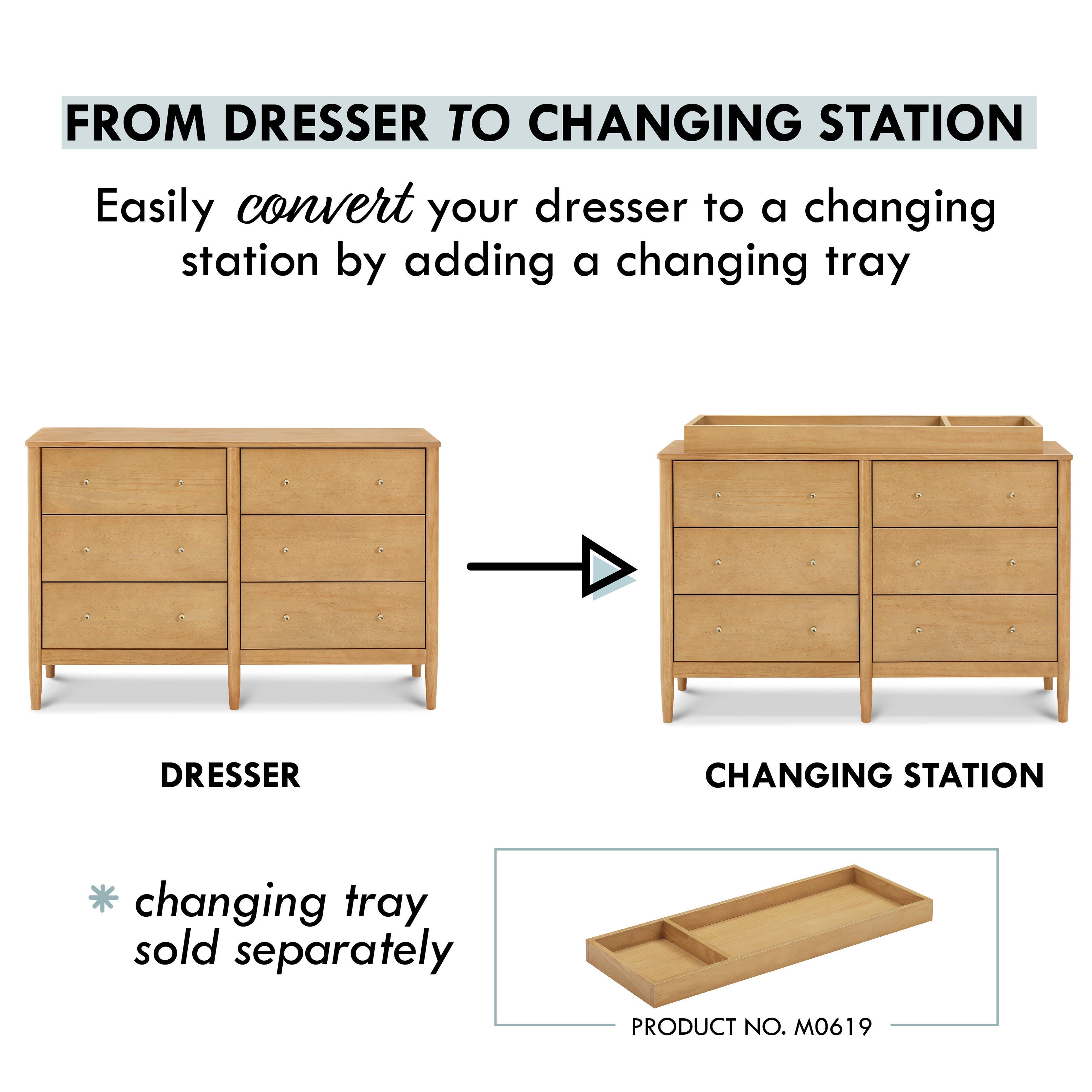 DaVinci Frem 6-Drawer Dresser, Honey, large