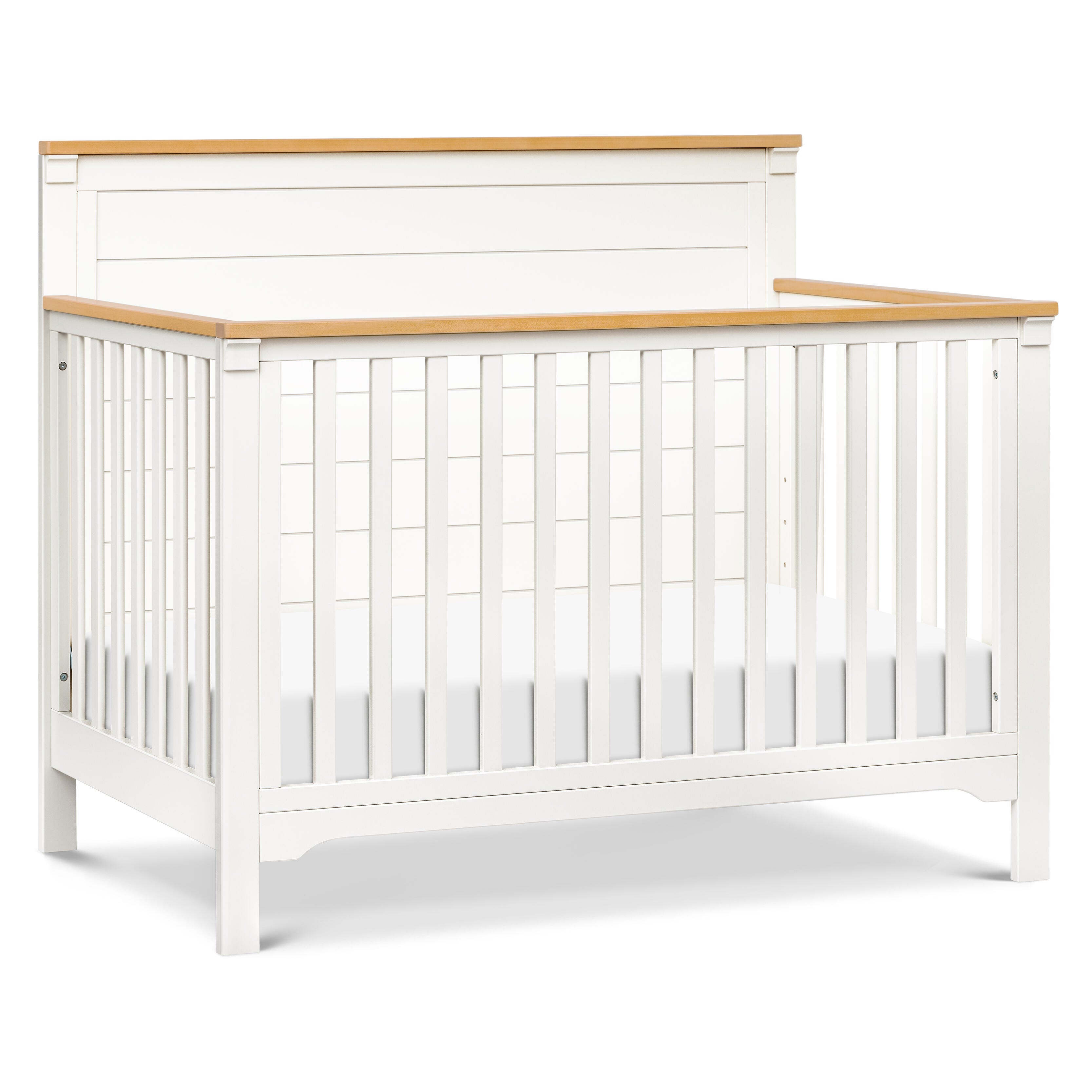DaVinci Shea 4-in-1 Convertible Crib, Warm White/Honey, large