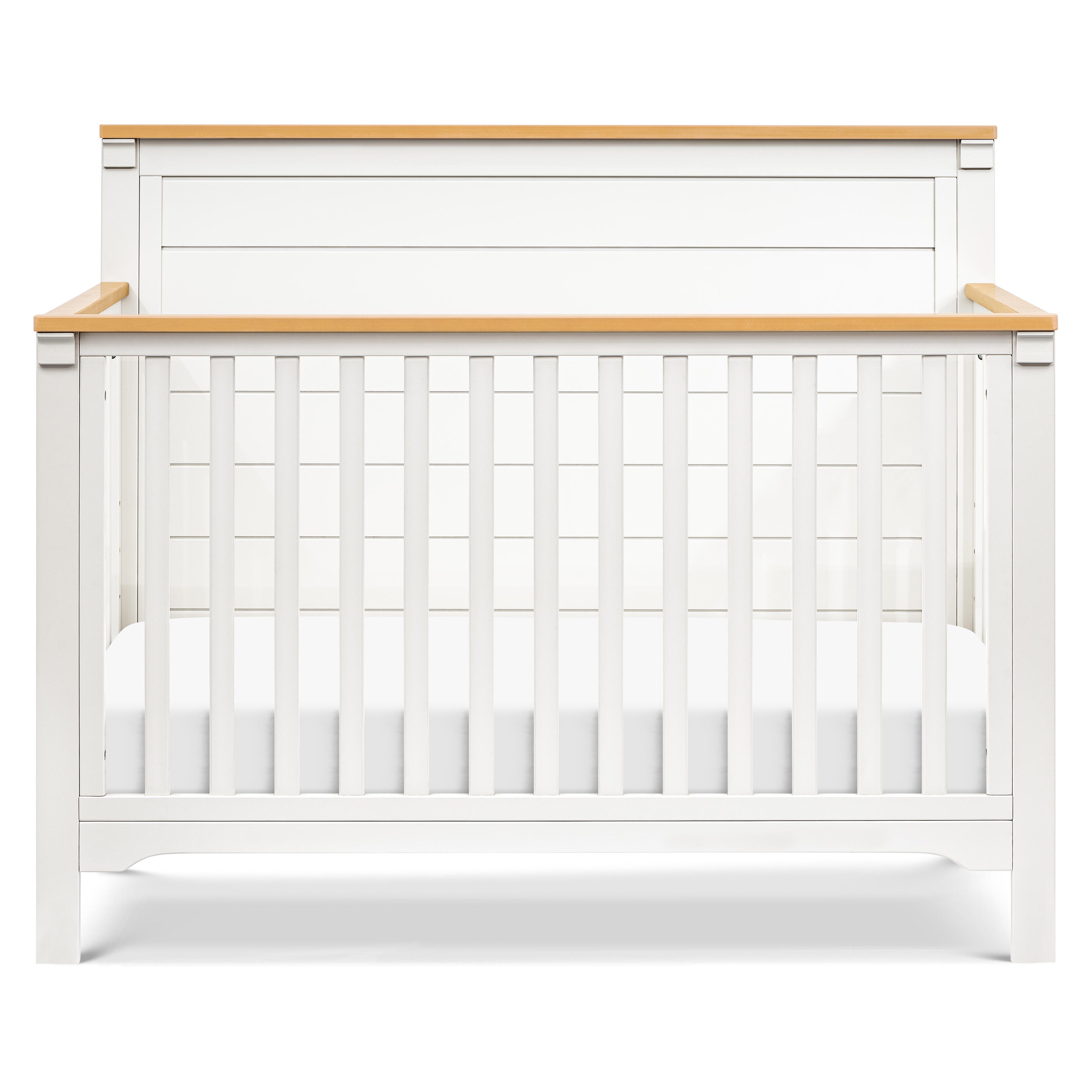 DaVinci Shea 4-in-1 Convertible Crib, Warm White/Honey, large