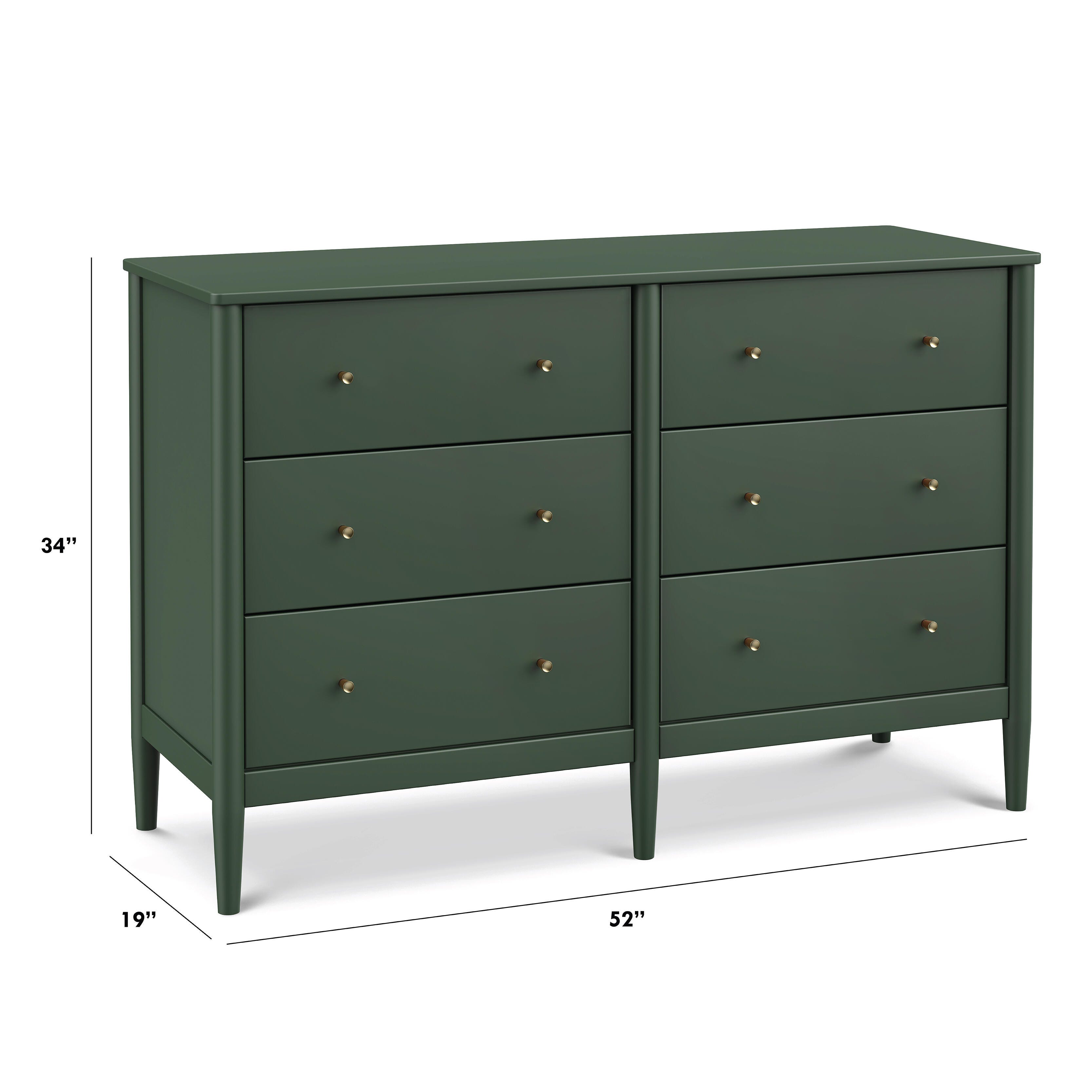 DaVinci Frem 6-Drawer Dresser, Forest Green, large
