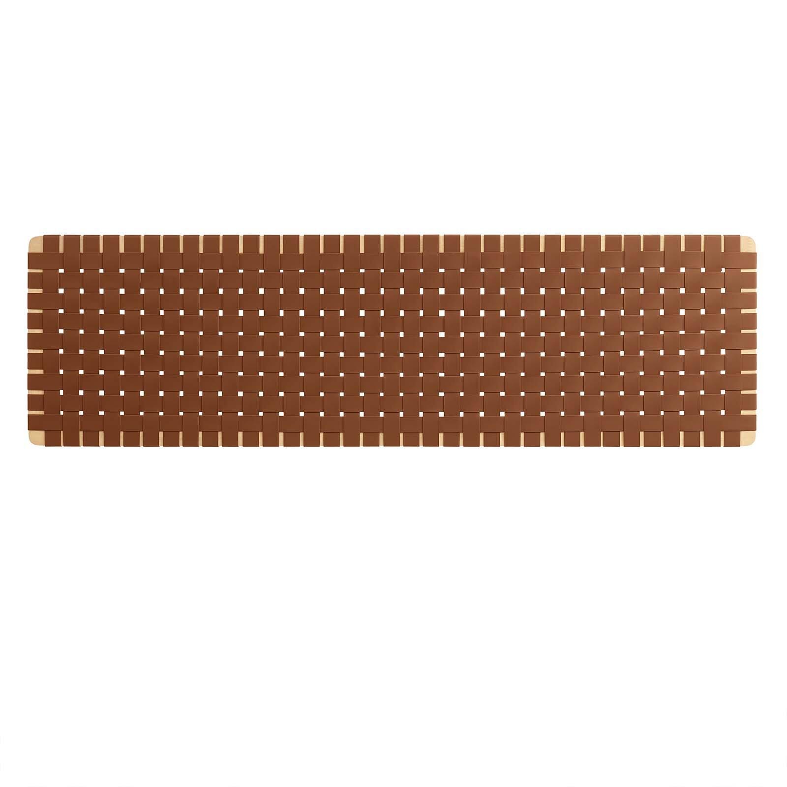 Sparta Weave Wall-Mount King Vegan Leather Headboard, Natural/Brown, large
