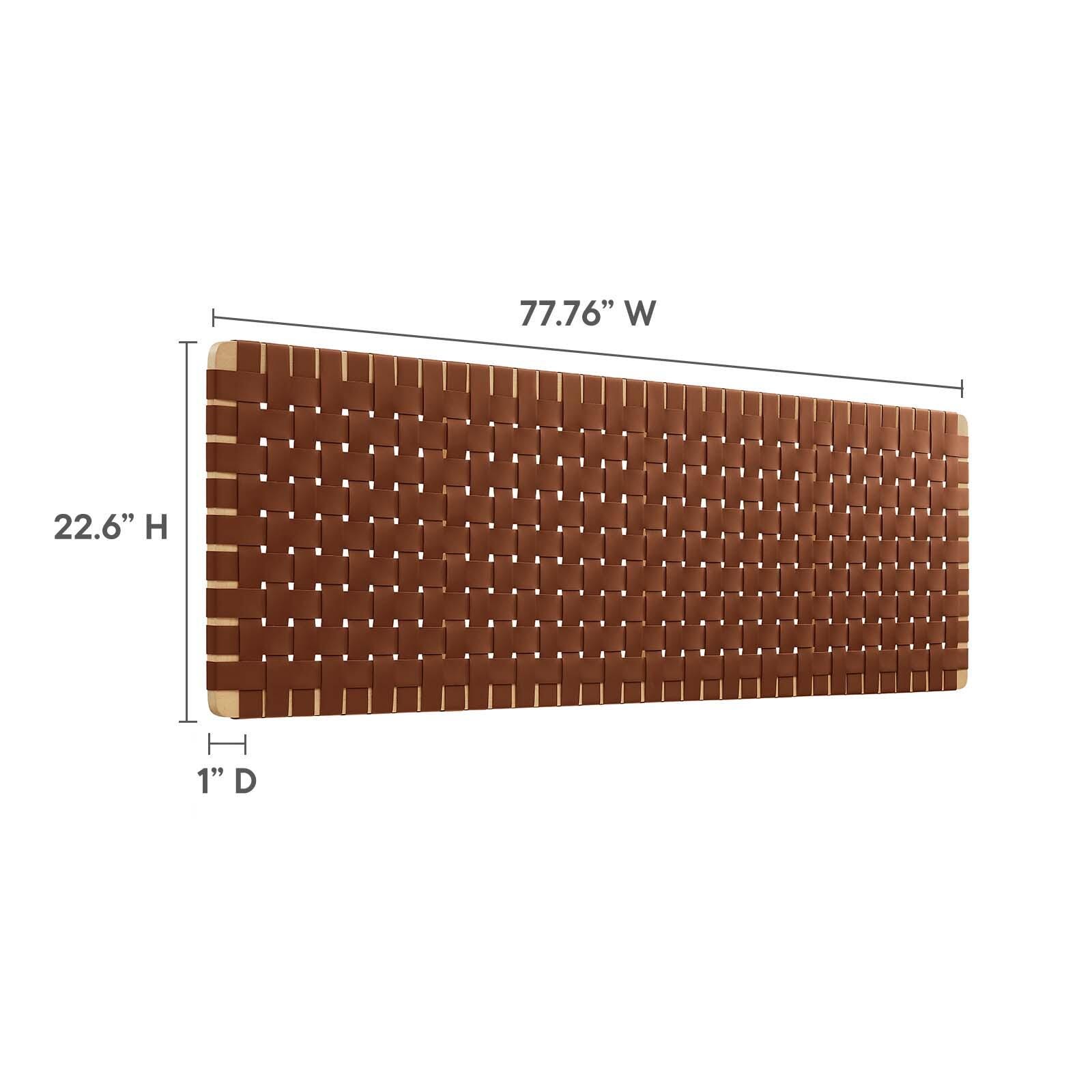 Sparta Weave Wall-Mount King Vegan Leather Headboard, Natural/Brown, large