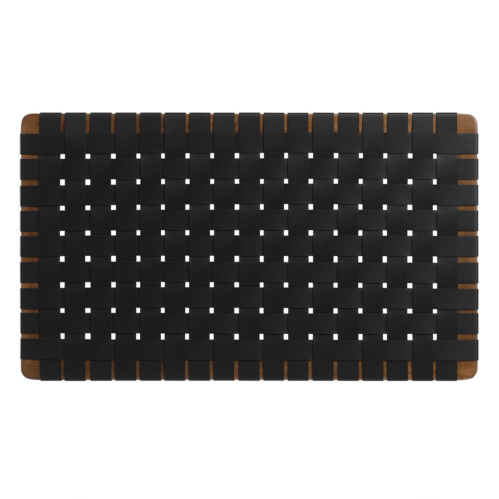 Sparta Weave Wall-Mount Twin Vegan Leather Headboard, Walnut/Black, large