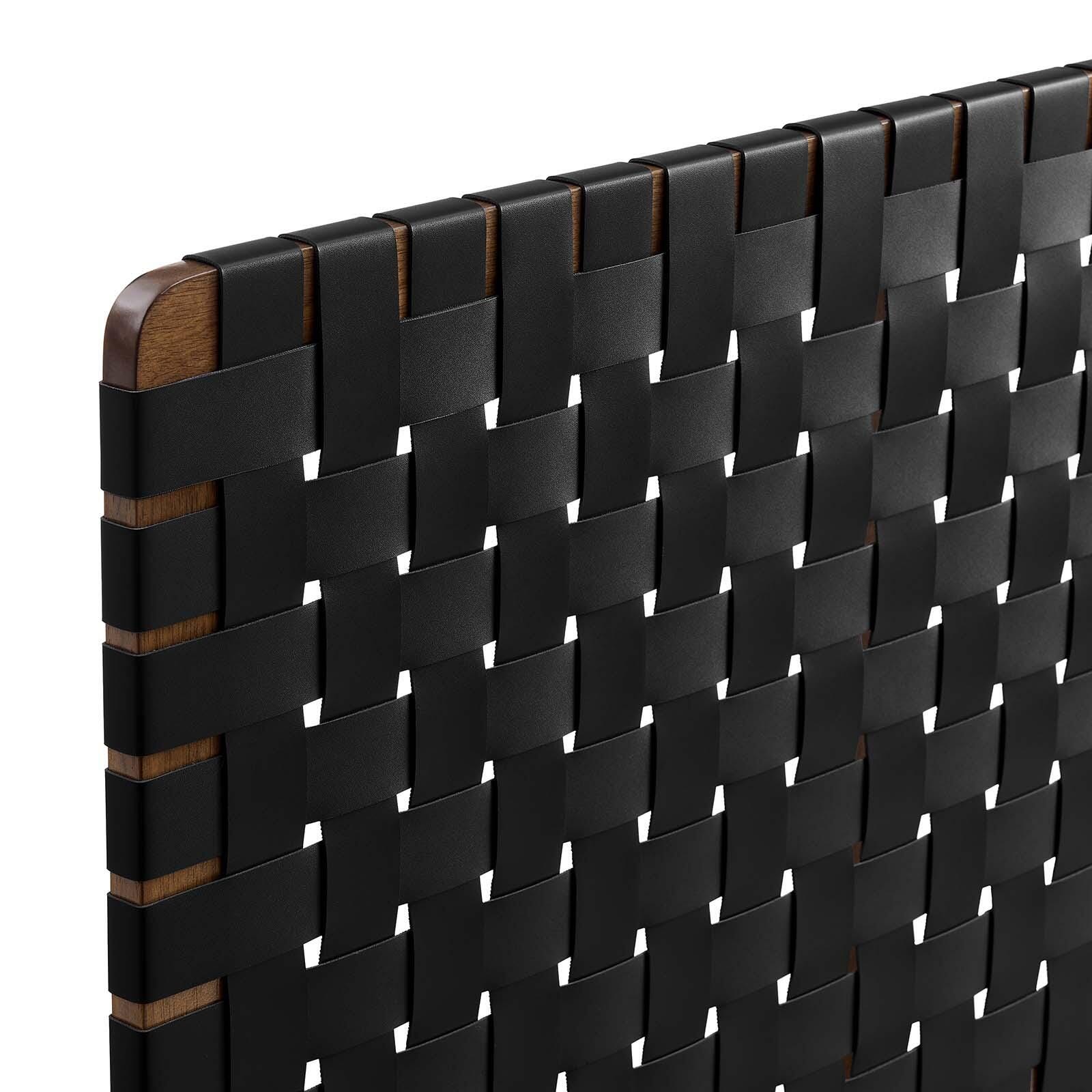 Sparta Weave Wall-Mount Twin Vegan Leather Headboard, Walnut/Black, large