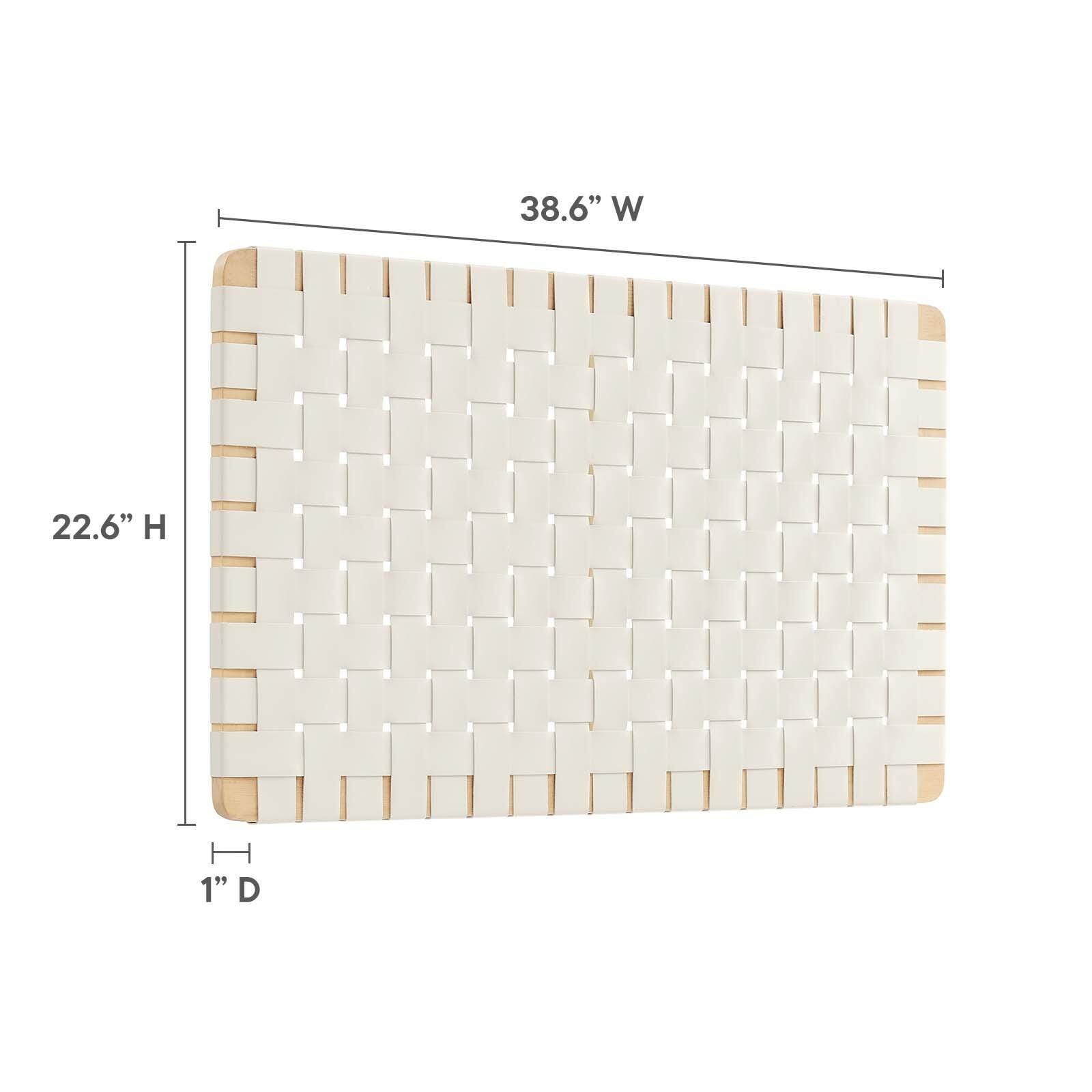 Sparta Weave Wall-Mount Twin Vegan Leather Headboard, Natural/Beige, large