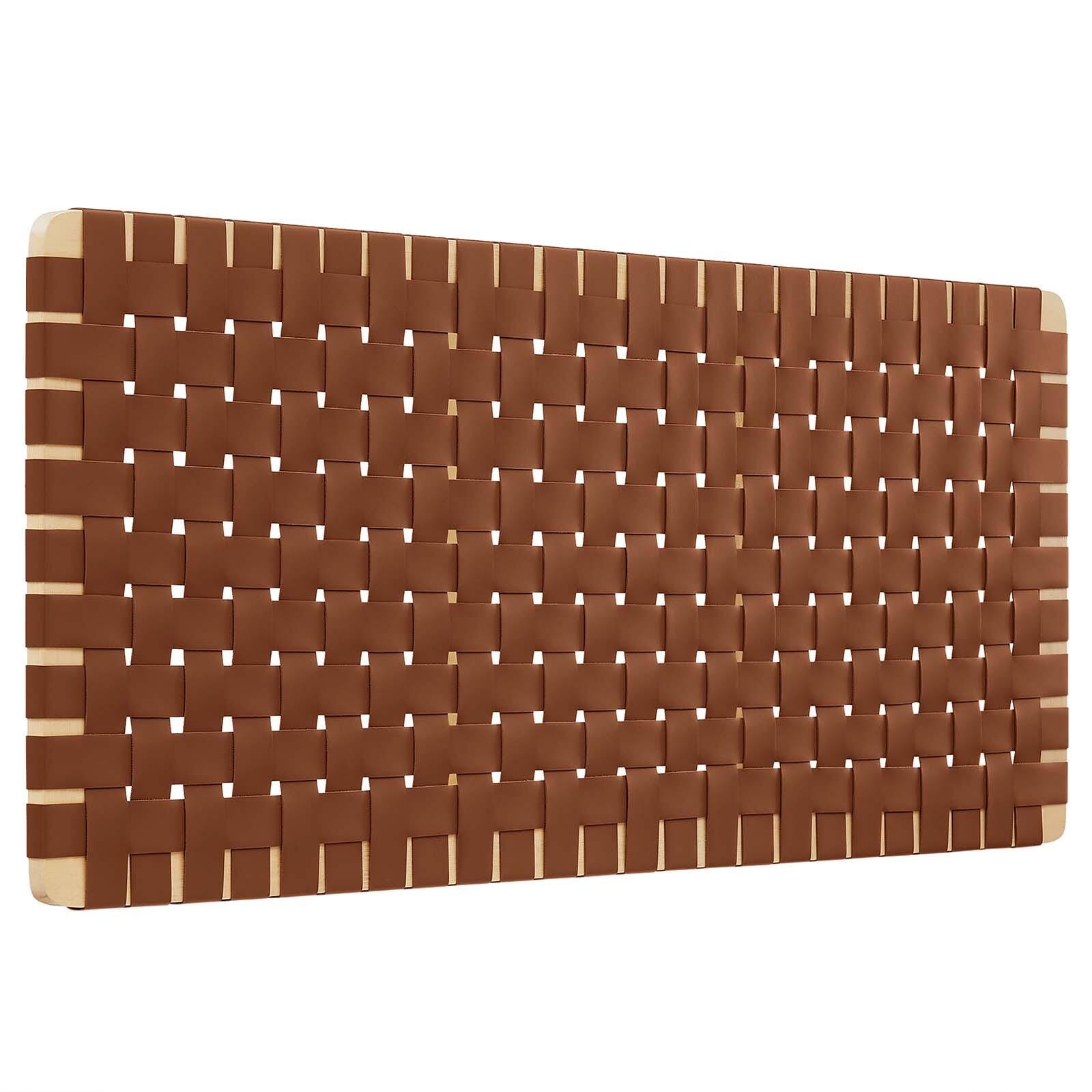 Sparta Weave Wall-Mount Full Vegan Leather Headboard