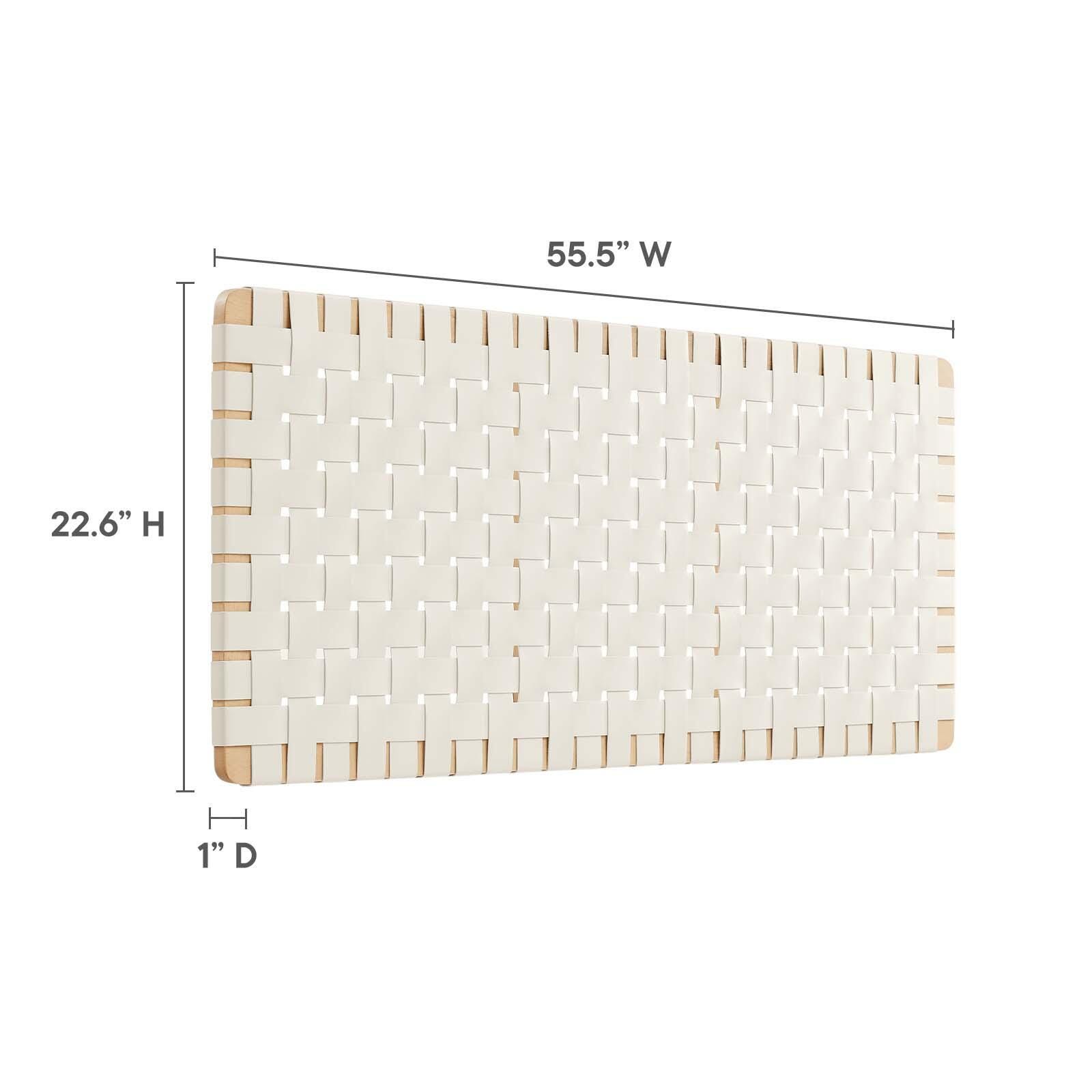 Sparta Weave Wall-Mount Full Vegan Leather Headboard, Natural/Beige, large