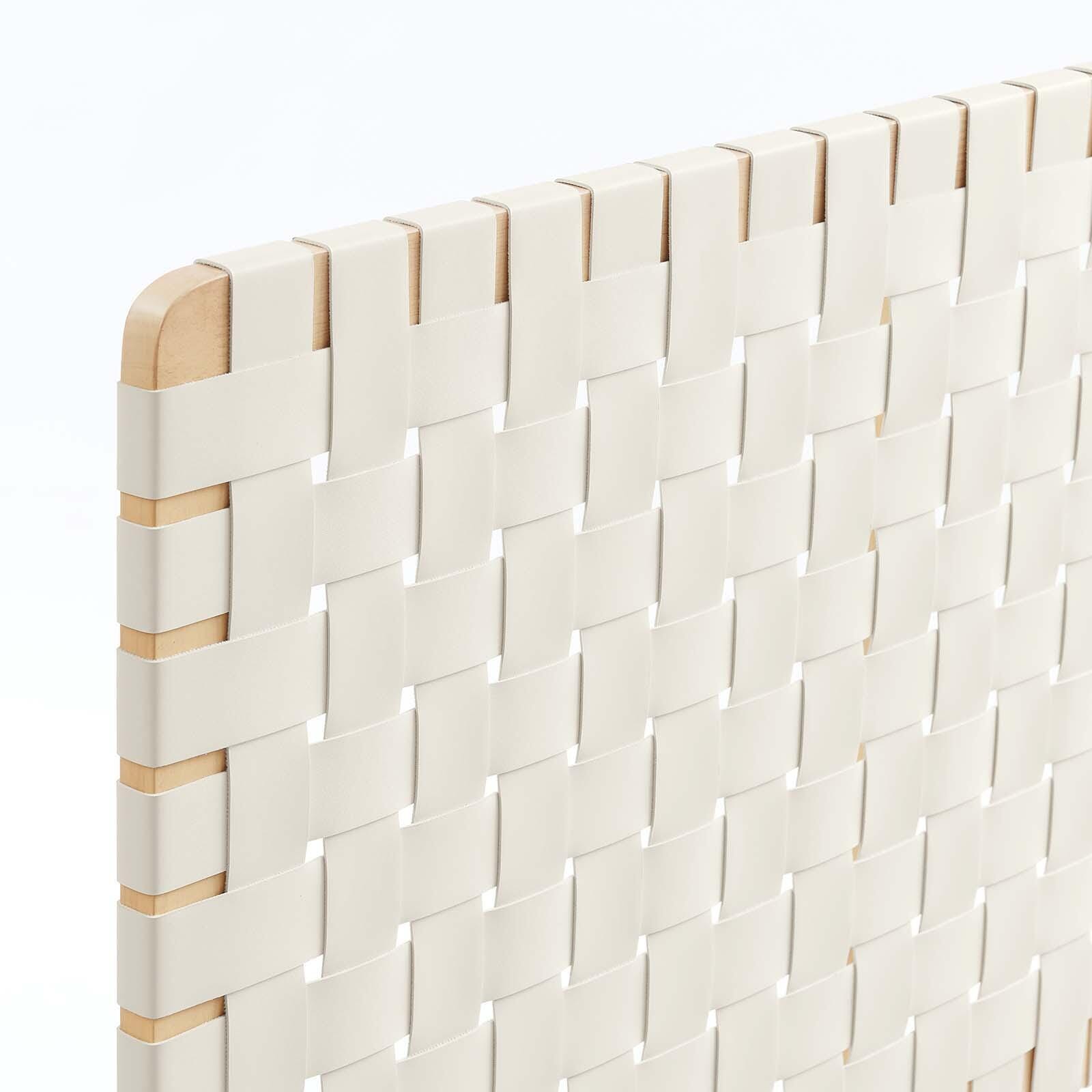 Sparta Weave Twin Vegan Leather Headboard, Natural/Beige, large