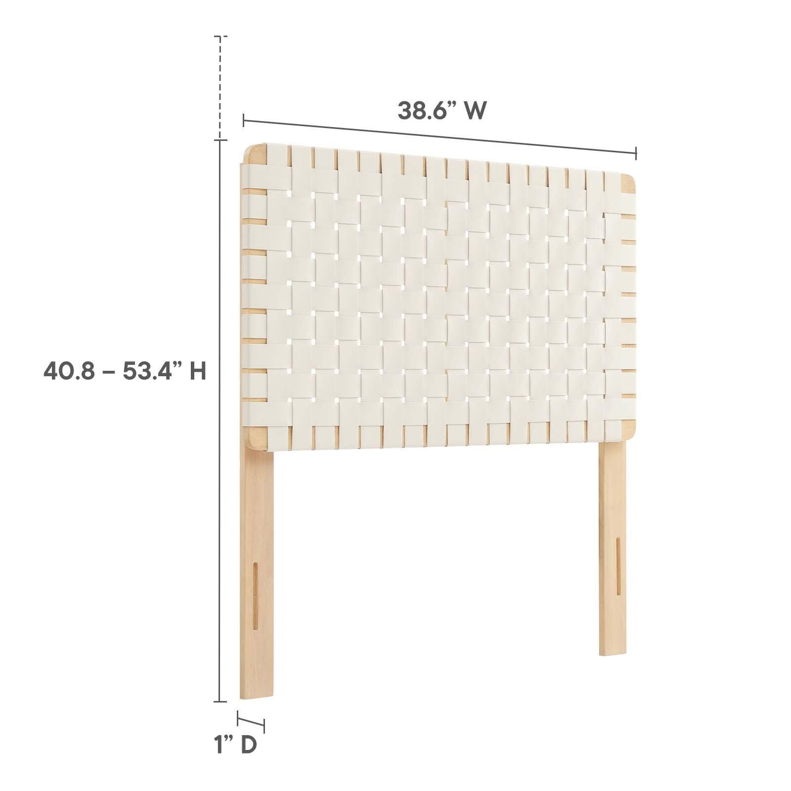 Sparta Weave Twin Vegan Leather Headboard, Natural/Beige, large