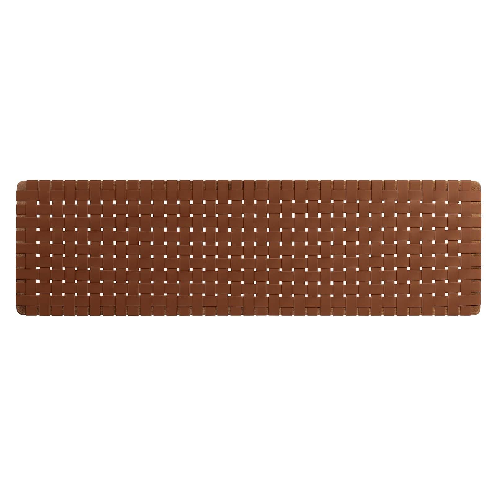Sparta Weave Wall-Mount King Vegan Leather Headboard, Walnut/Brown, large