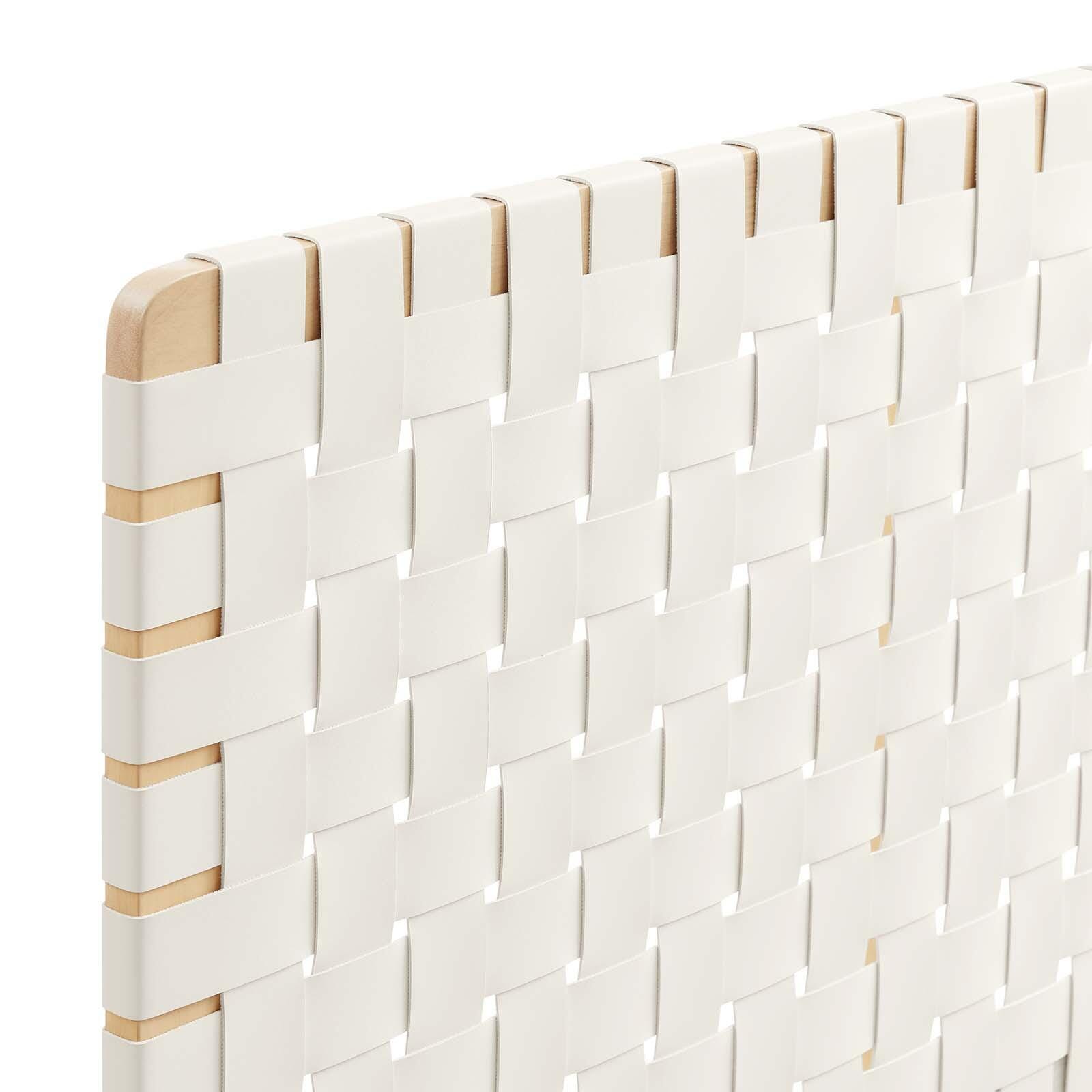 Sparta Weave King Vegan Leather Headboard, Natural/Beige, large
