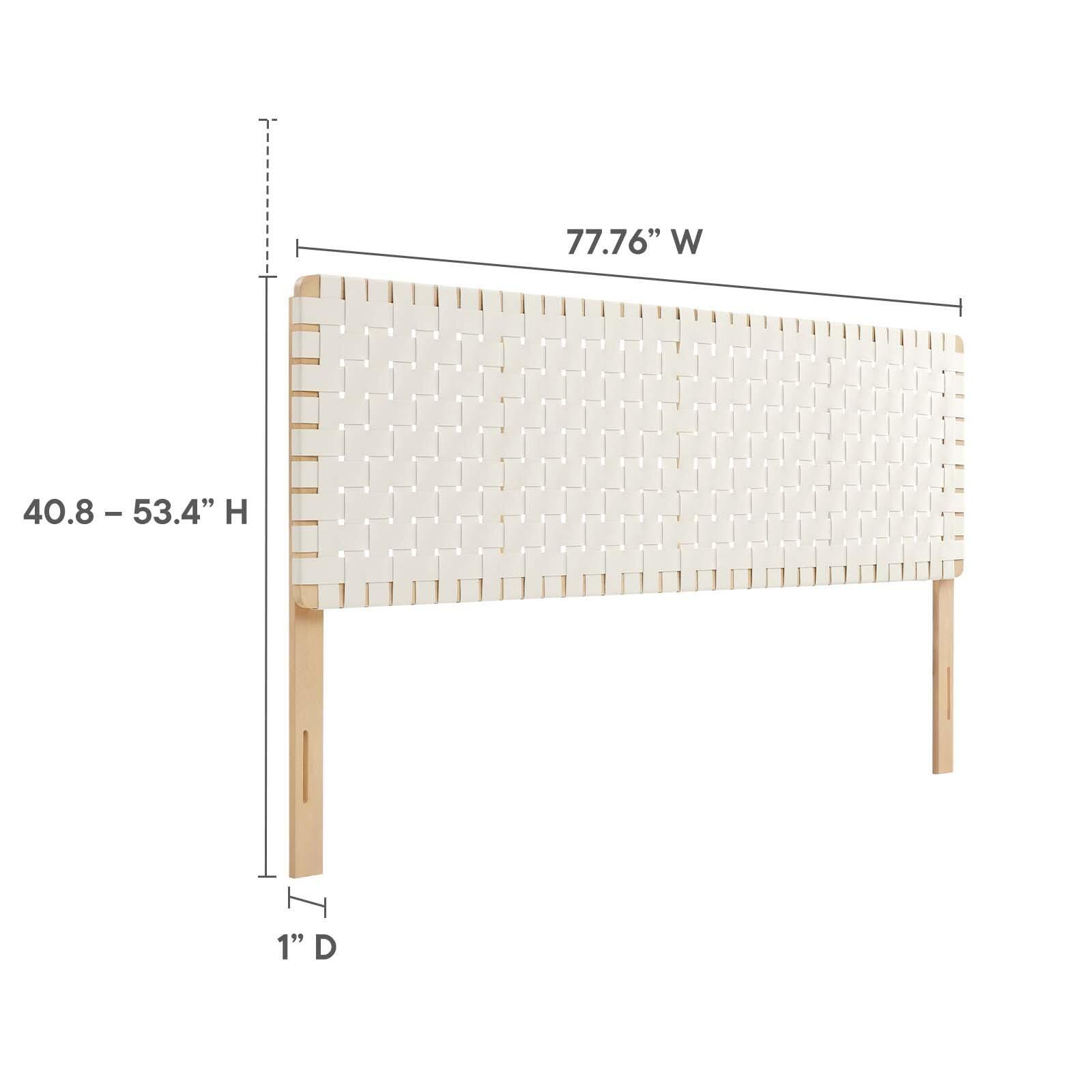 Sparta Weave King Vegan Leather Headboard, Natural/Beige, large