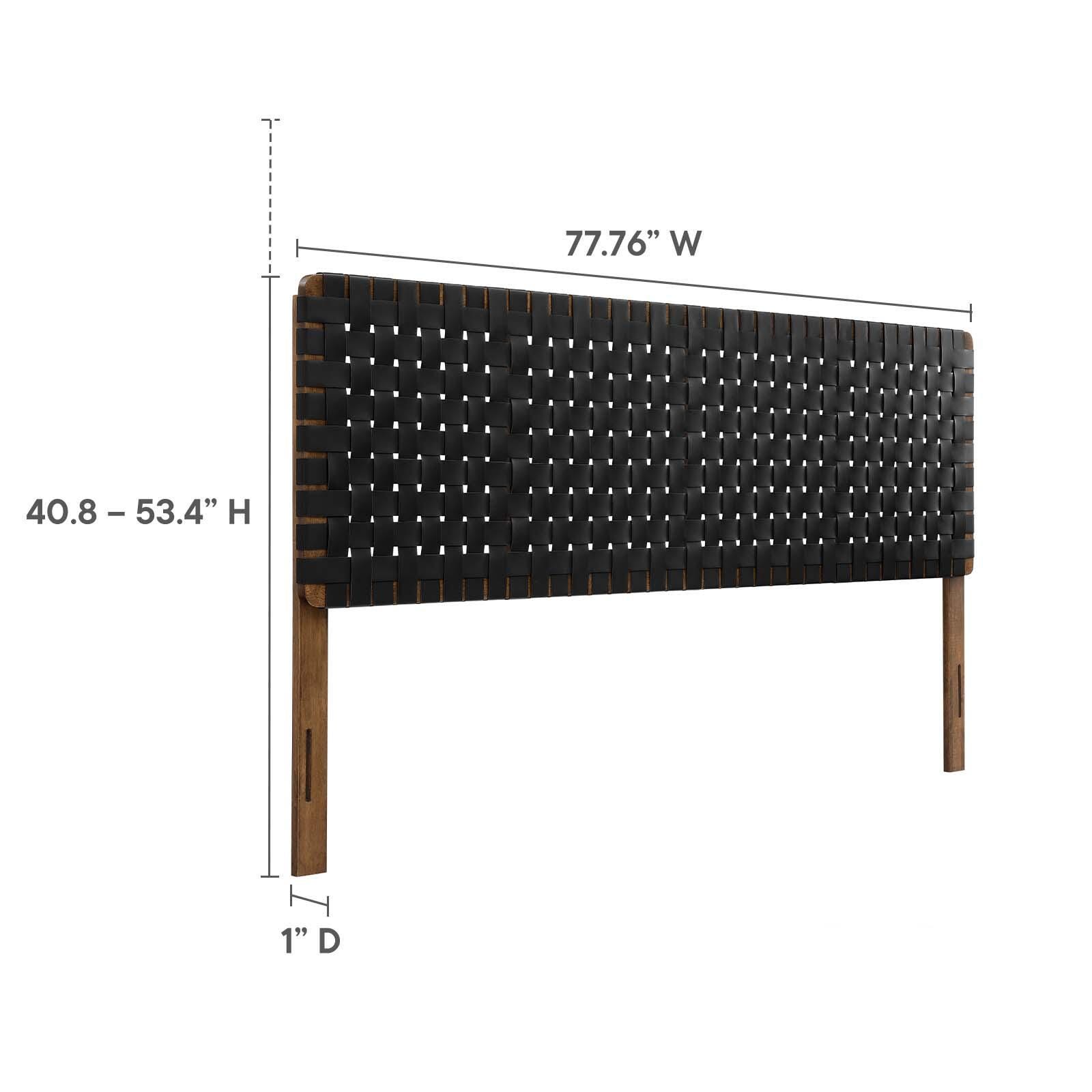 Sparta Weave King Vegan Leather Headboard, Walnut/Black, large