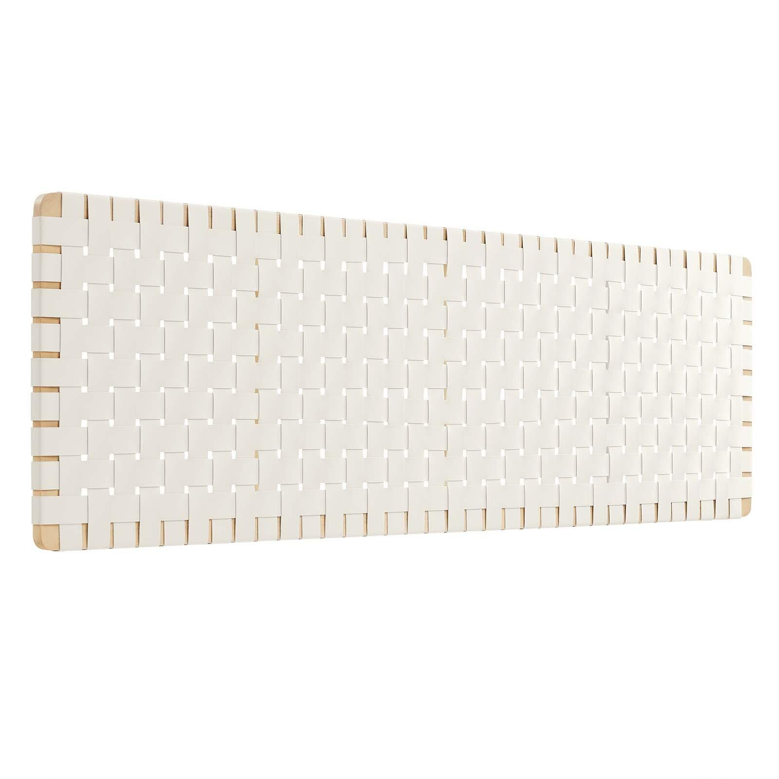 Sparta Weave Wall-Mount King Vegan Leather Headboard, Natural/Beige, large