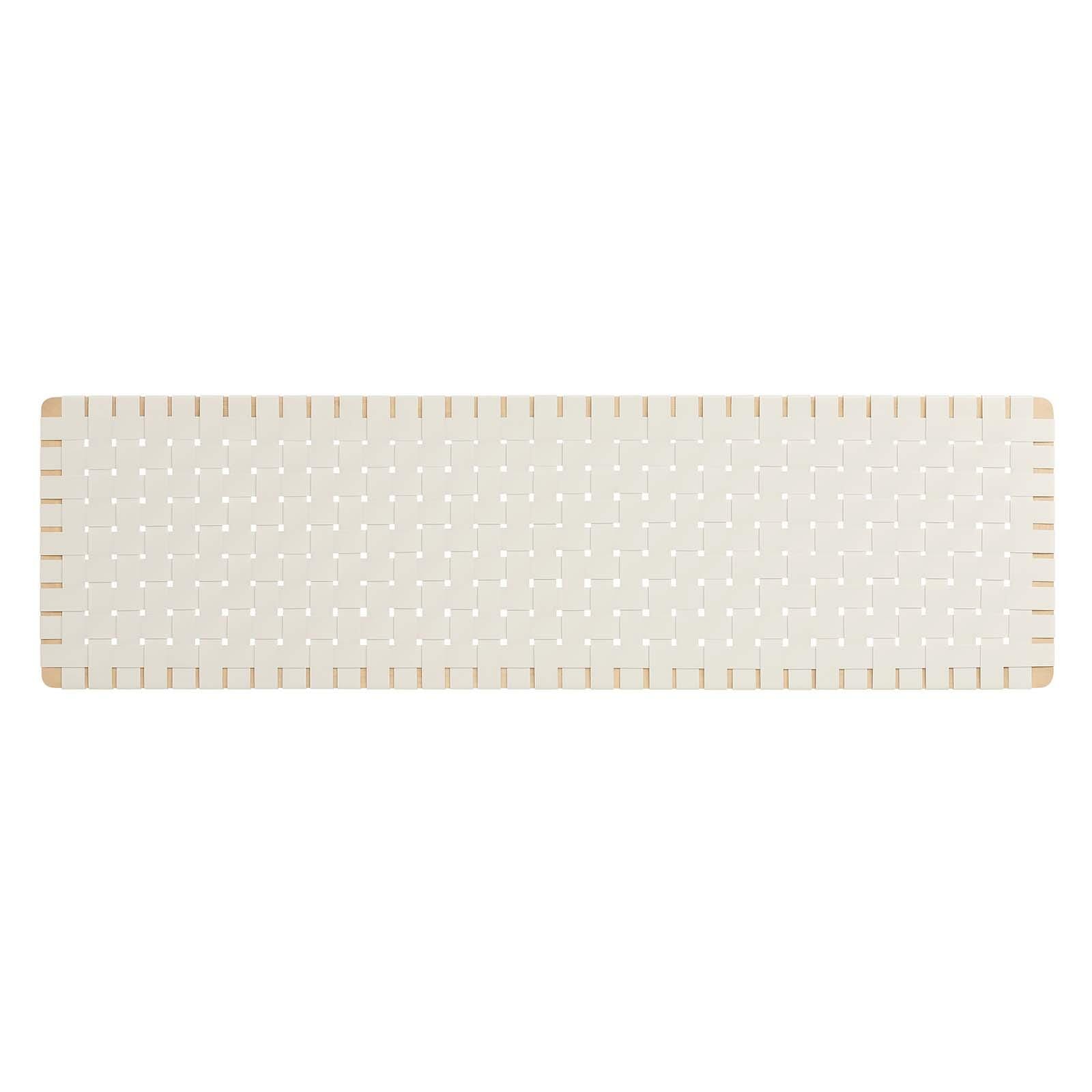 Sparta Weave Wall-Mount King Vegan Leather Headboard, Natural/Beige, large