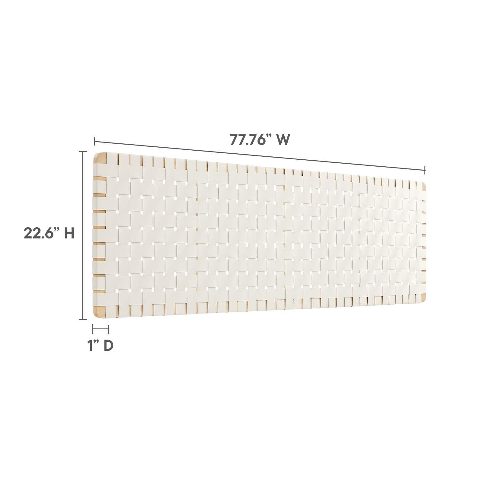 Sparta Weave Wall-Mount King Vegan Leather Headboard, Natural/Beige, large